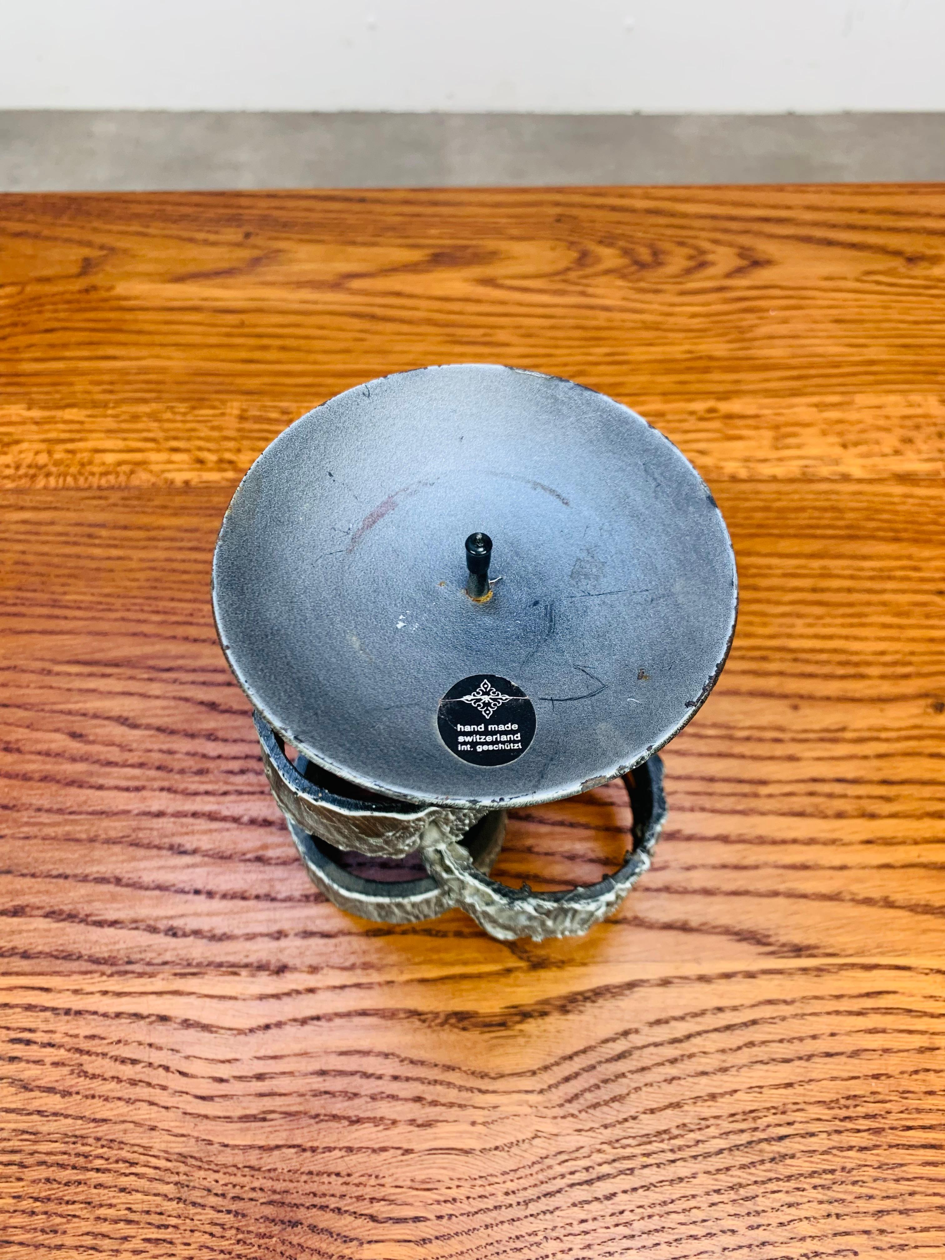Brutalist Mid Century wrought iron candle holder For Sale 3