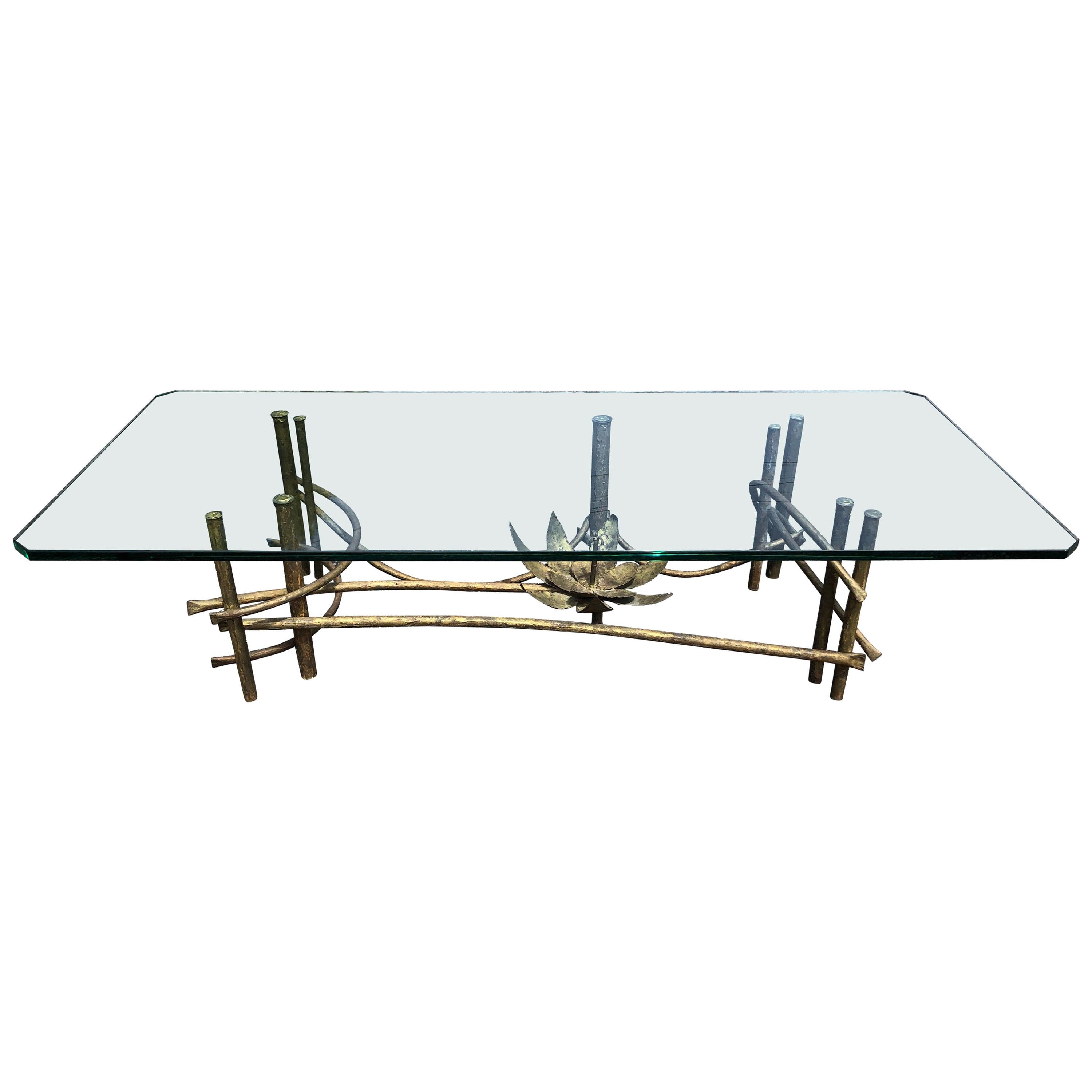 Brutalist Midcentury Lotus Flower Coffee Table by Silas Seandel