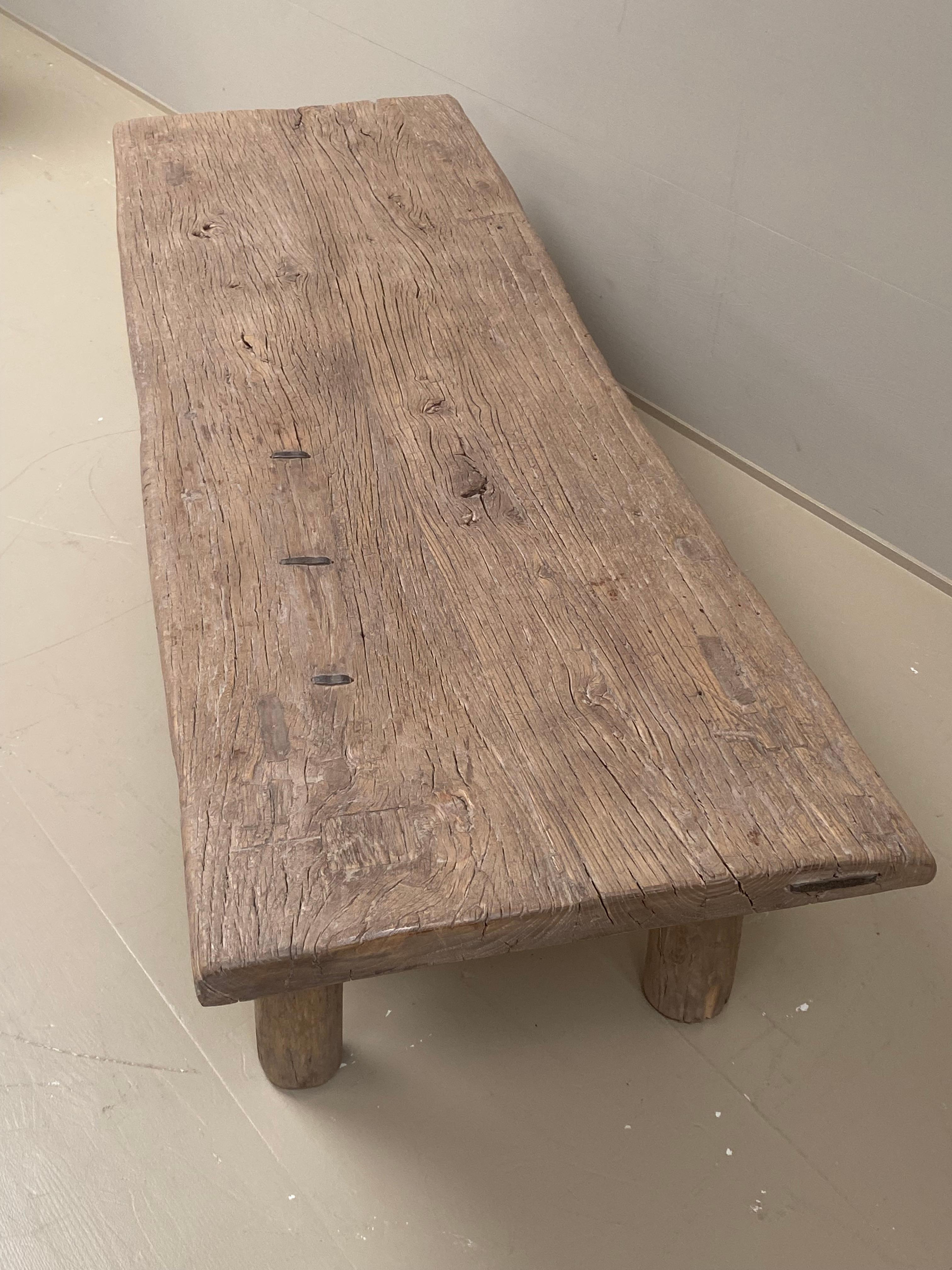 Brutalist Mid-Century Wooden Elm Rustic Coffee table from France, 1960s For Sale 2