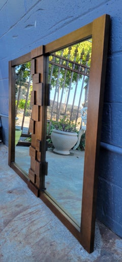 Brutalist Mirror by Lane Furniture "Staccato" Line 1970's