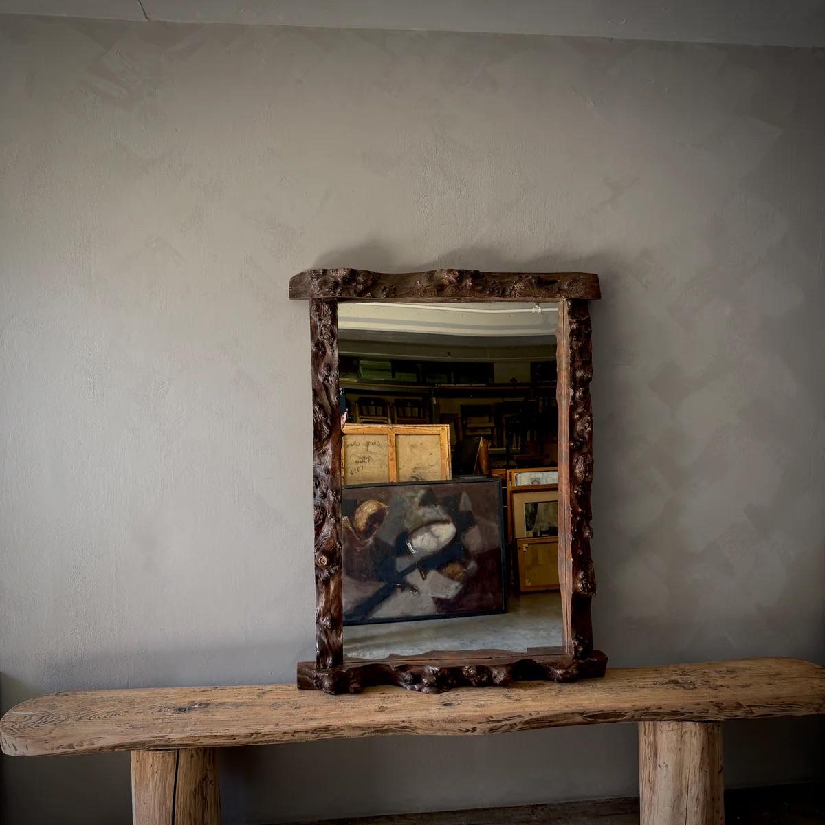 French Brutalist Mirror For Sale
