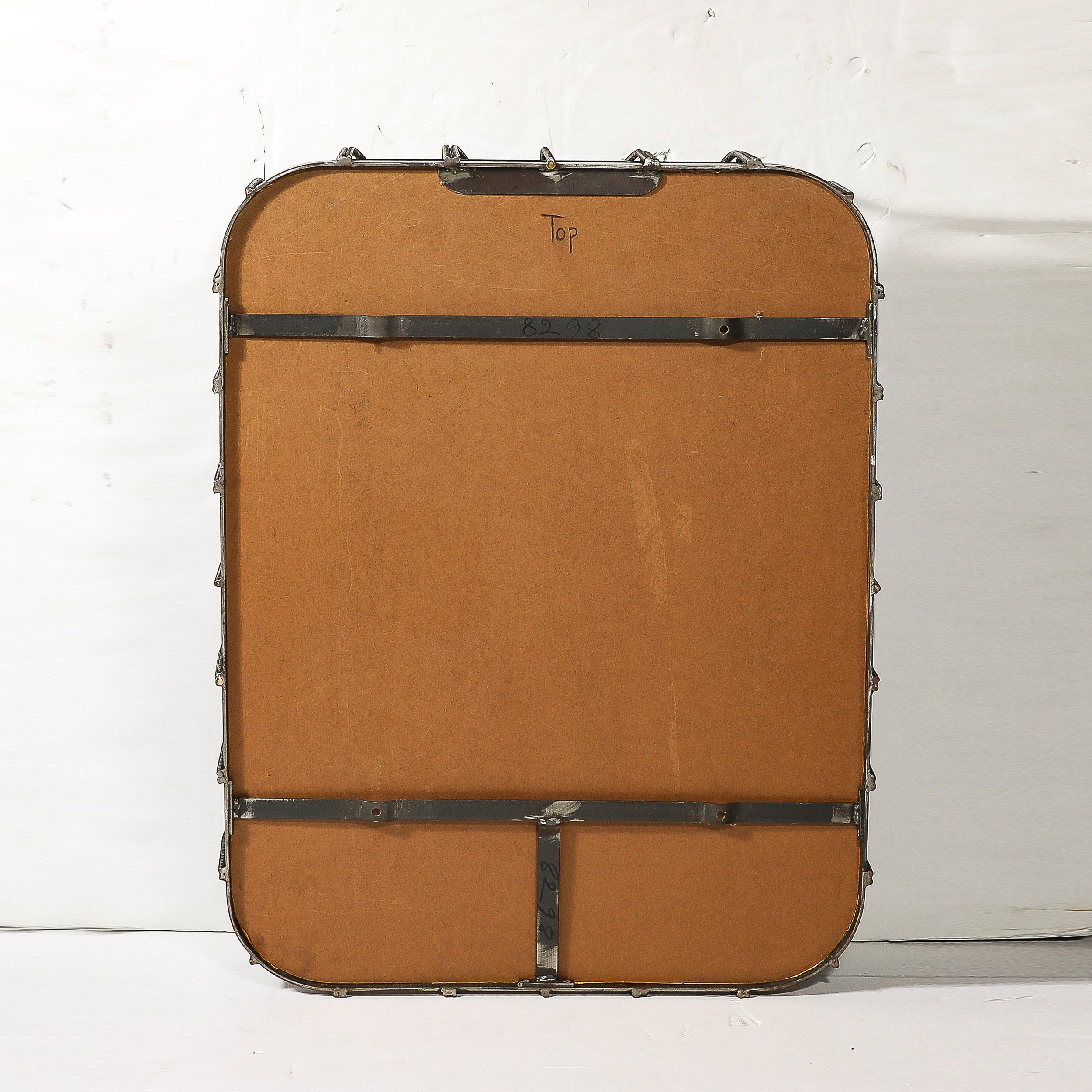 Brutalist Mirror in Sculptural Welded Rebar 6