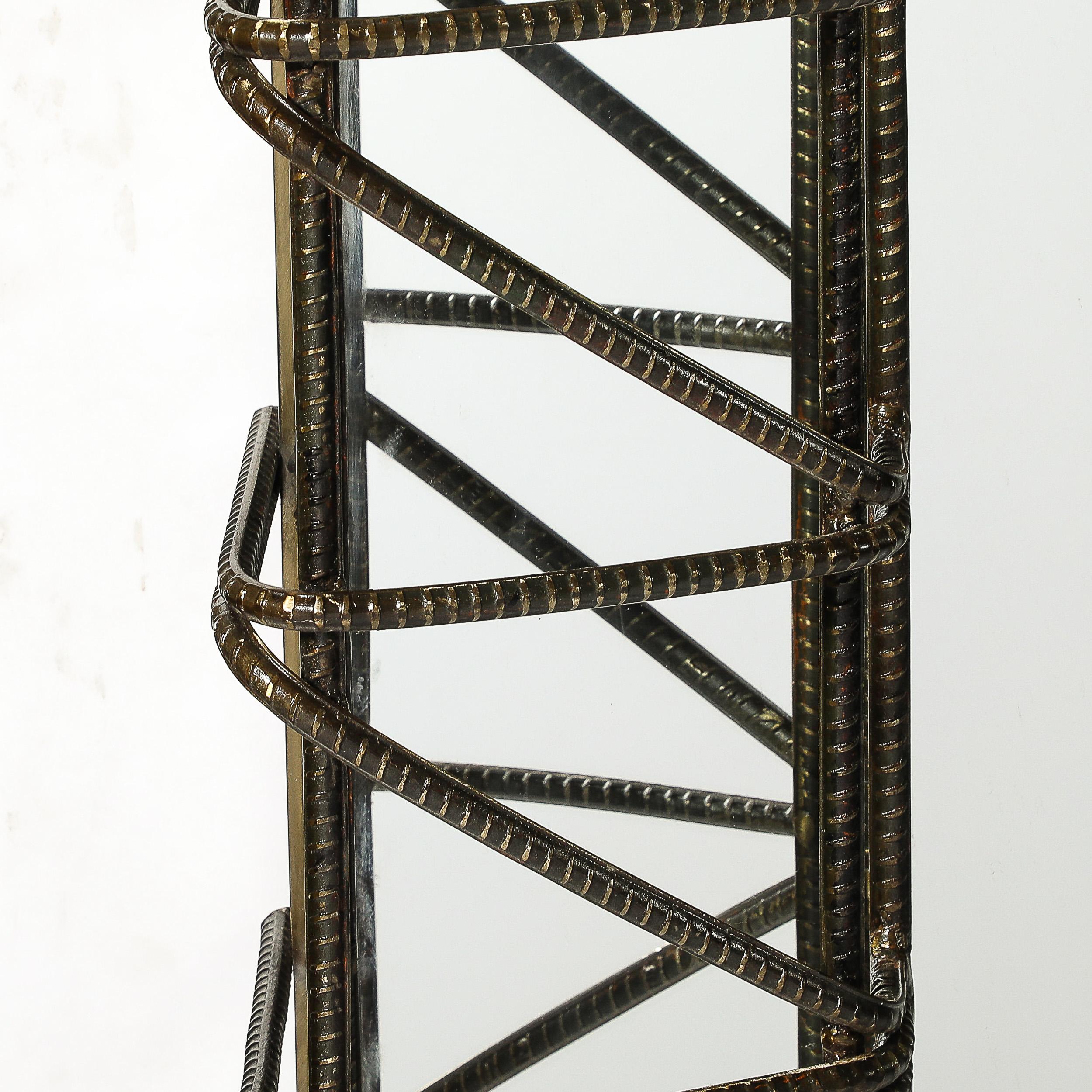 20th Century Brutalist Mirror in Sculptural Welded Rebar