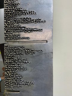 Brutalist Mirror in Steel Bianca Garinei, Italy, 1970