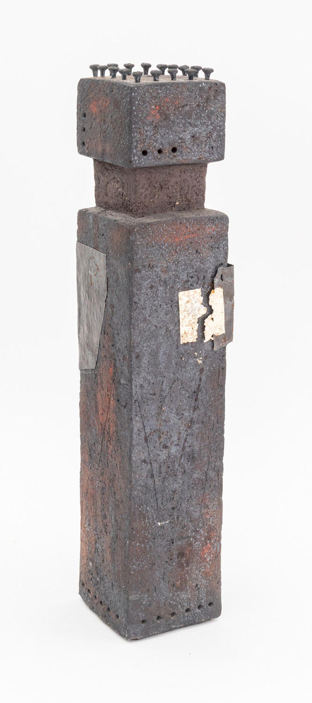 Metal Brutalist Mixed Media Sculpture For Sale