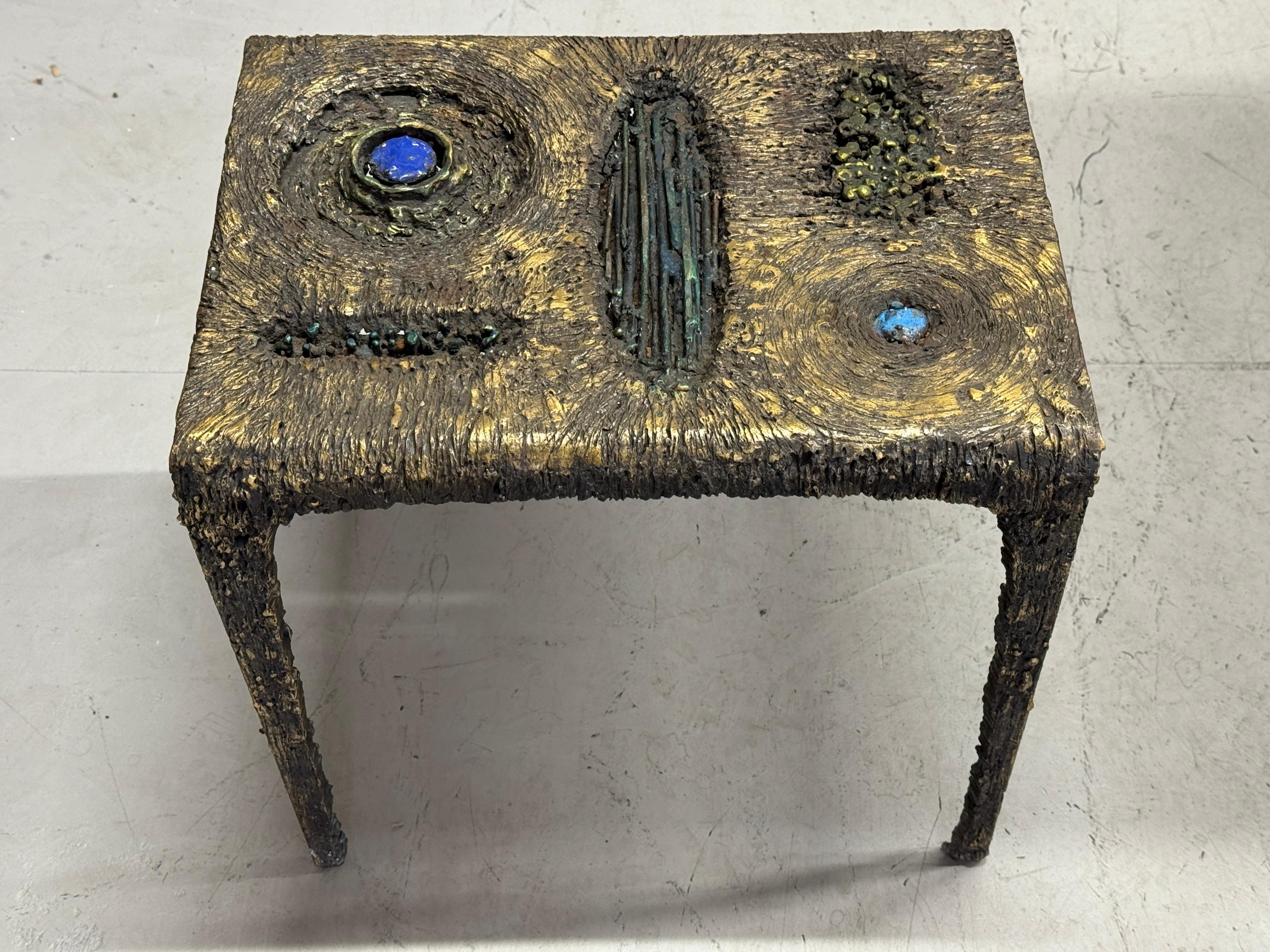 Brutalist Mixed Metal and Enamel Table by James Bearden For Sale 4