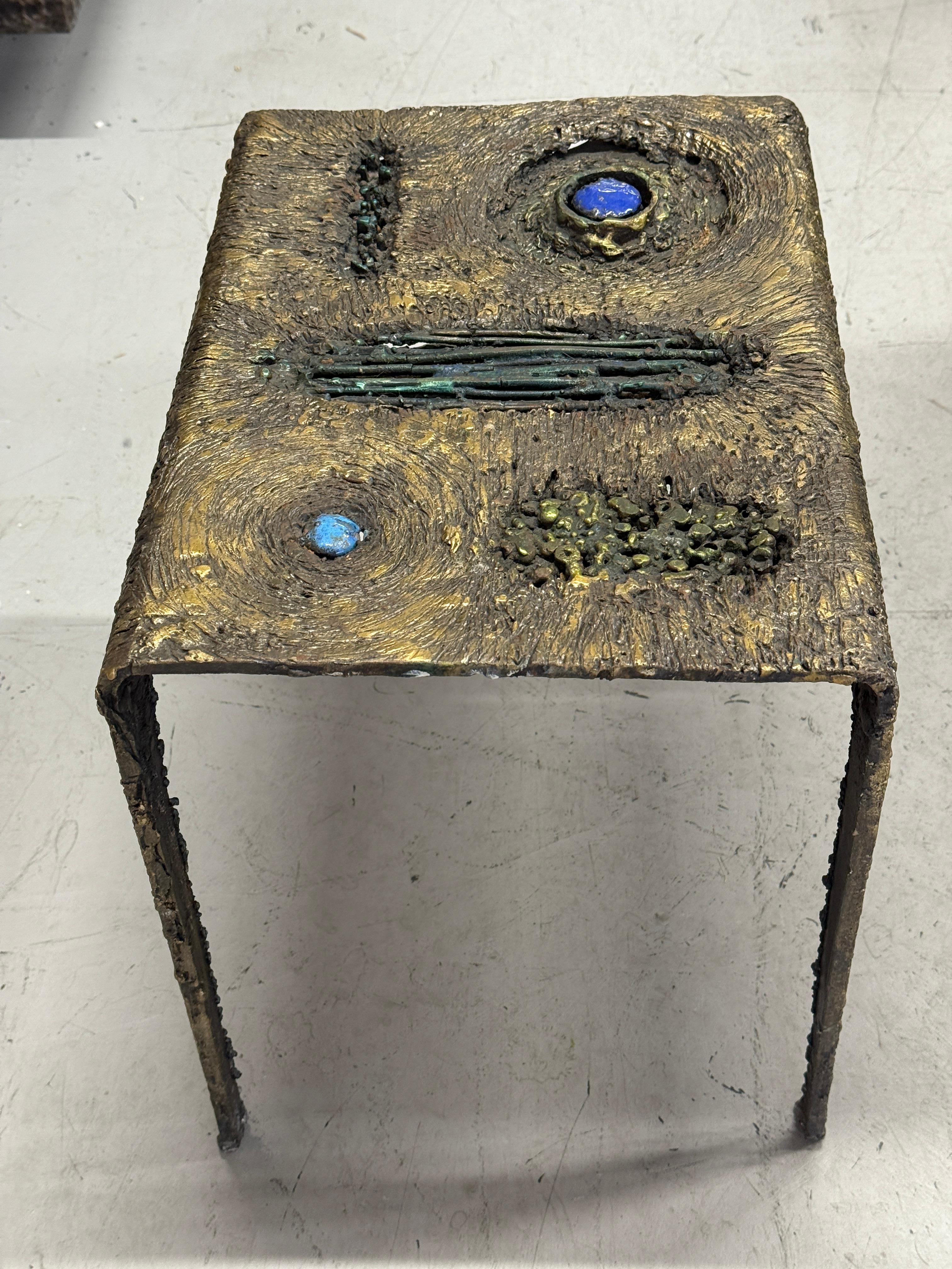 Brutalist Mixed Metal and Enamel Table by James Bearden For Sale 5