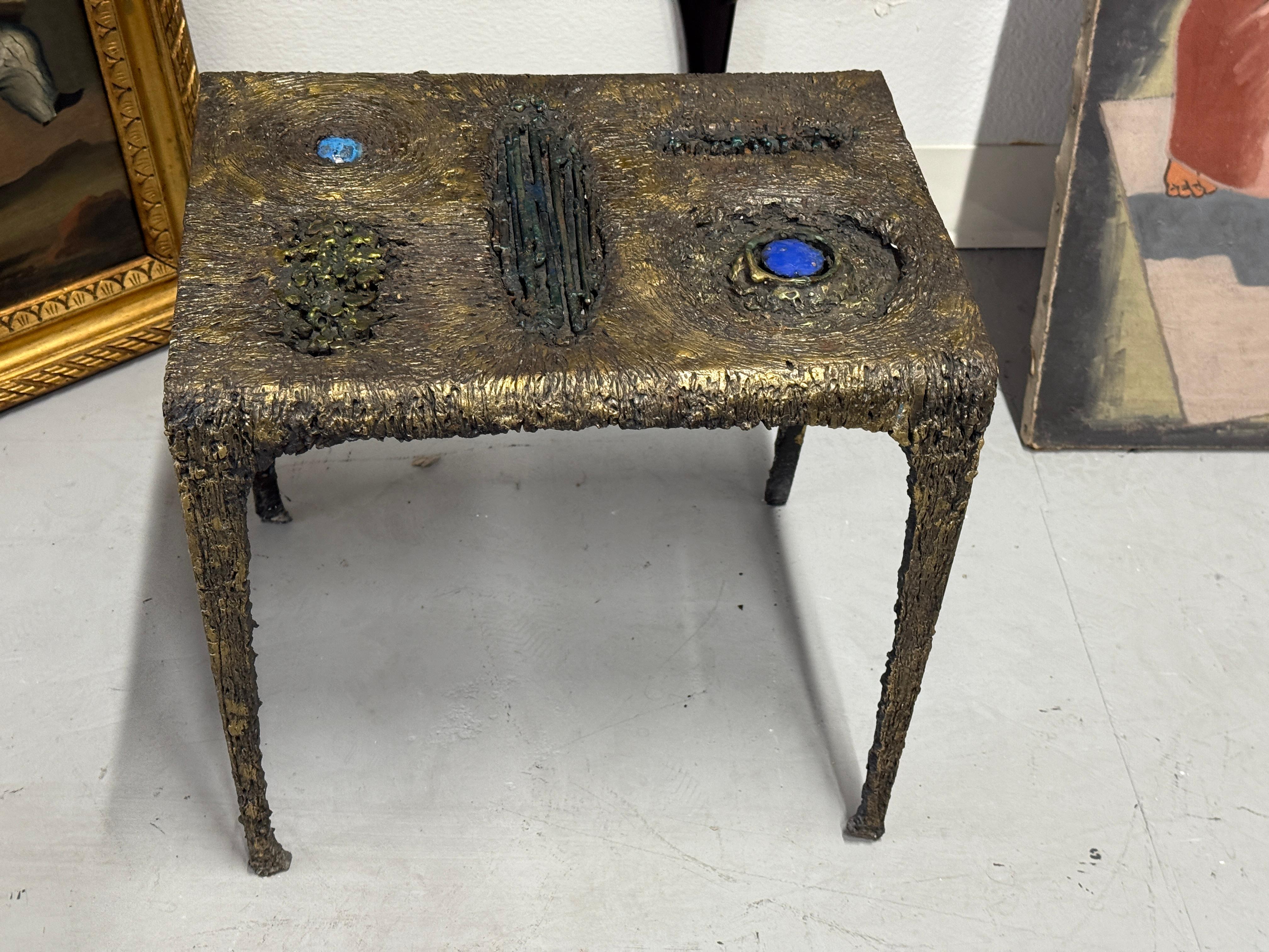 Brutalist Mixed Metal and Enamel Table by James Bearden For Sale 2