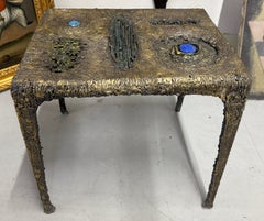 Brutalistischer Tisch aus gemischtem Metall und Emaille von James Bearden