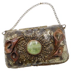 Sac à main artisanal brutaliste en métal mélangé, vers 1970