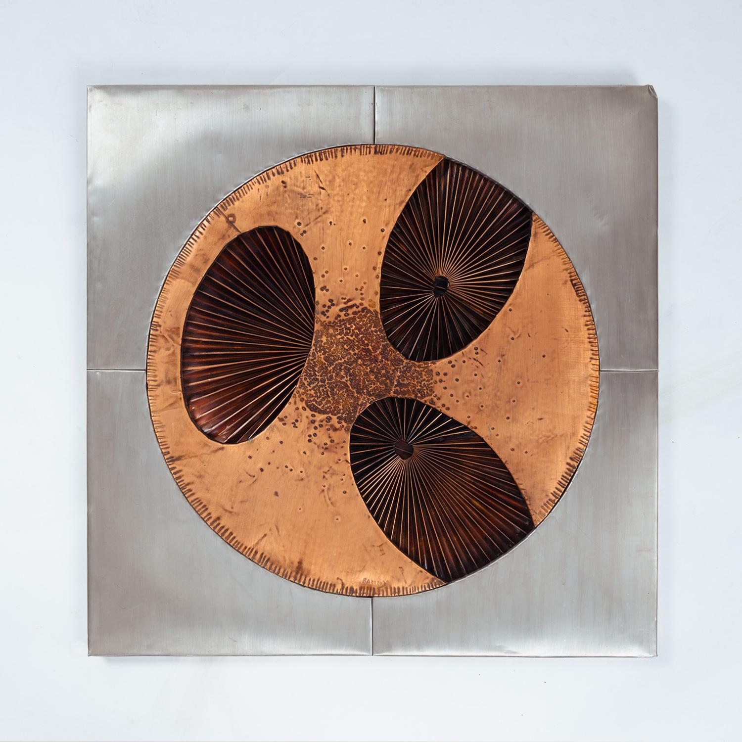 Brutalistisches Metall-Kupfer-Kunstwerk aus der Mitte des Jahrhunderts von Sammy Tsui, 1970er Jahre (Brutalismus) im Angebot