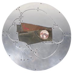 Brutalist Mixed Metal Wall Hanging Sculpture by Thom Tex Wheeler c. 1978