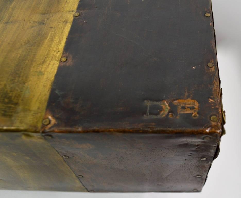 20th Century Brutalist Mixed Metal Wall Mount Shelves after Evans