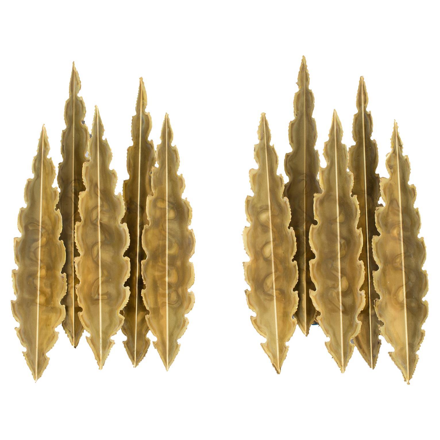 Brutalist Model 5195 Brass Wall Sconces from Holm Sorensen, Set of Two