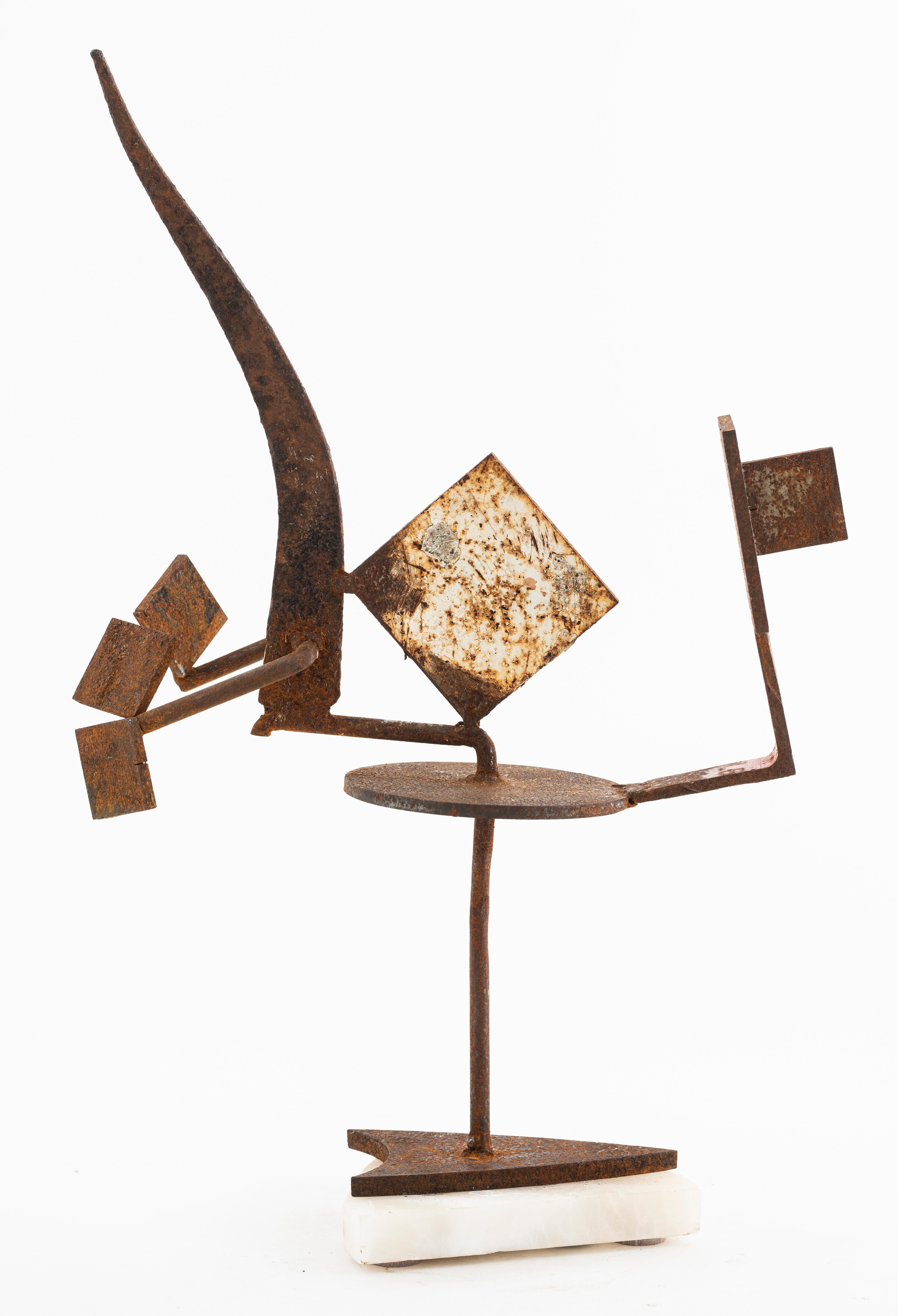20ième siècle Sculpture métallique abstraite moderne brutaliste en vente