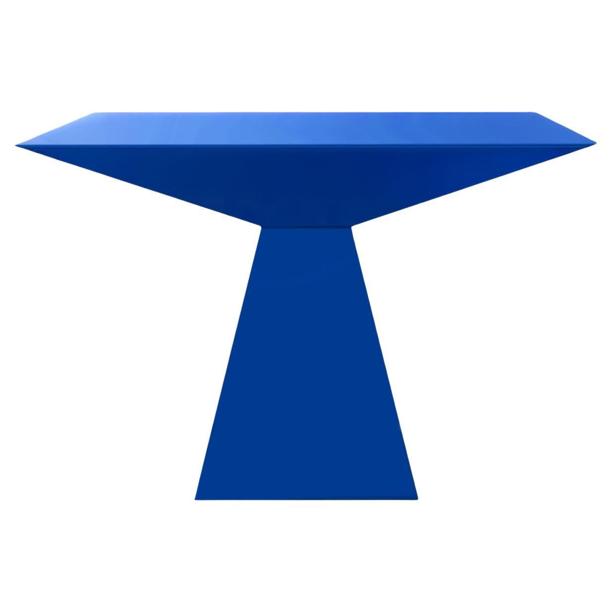 Brutalist Modern Blue Lacquered Dining Table Desfase For Sale