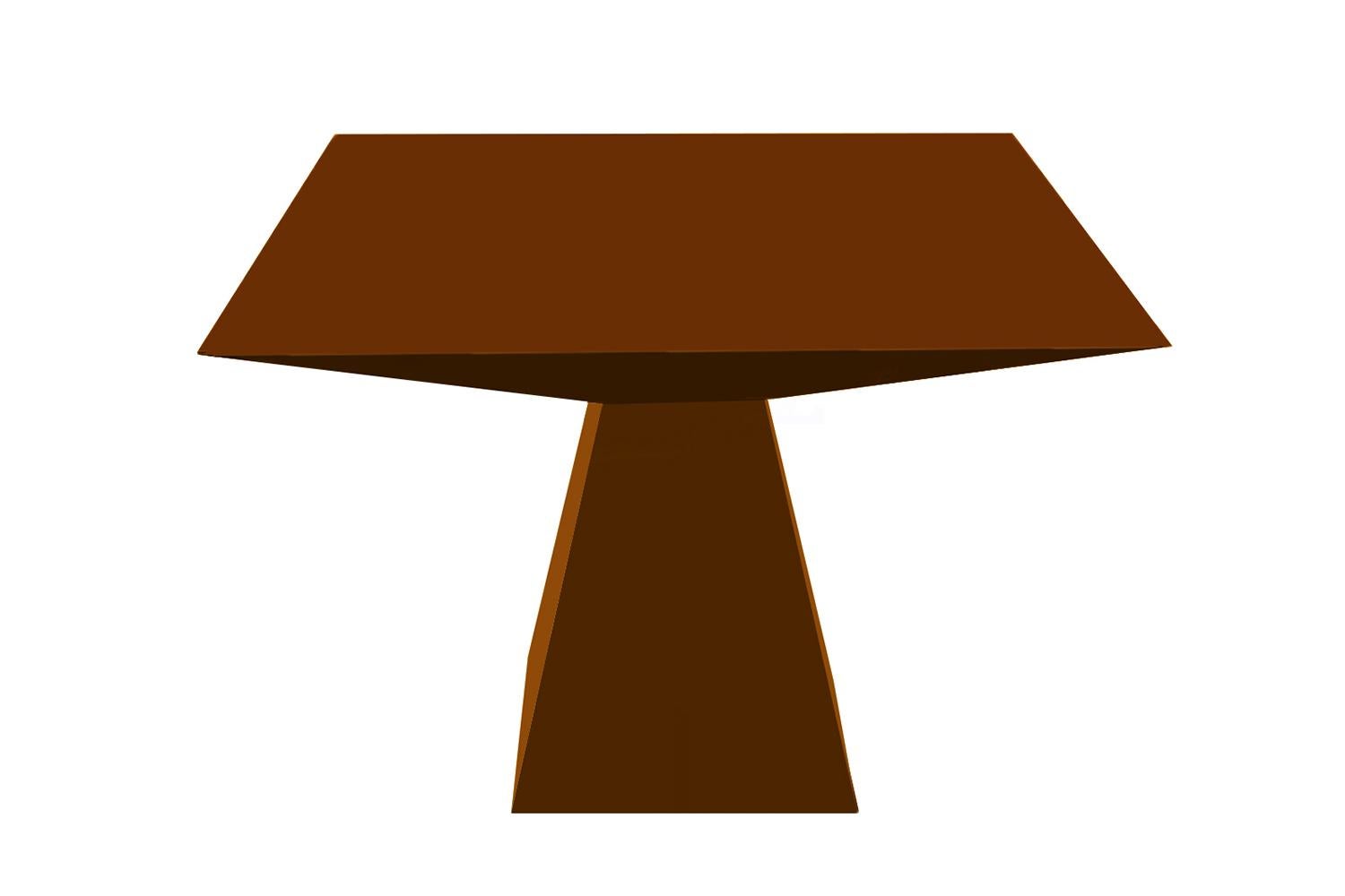 Brutalisme Table de salle à manger Brutalist Modern Brown Lacquered Desfase en vente