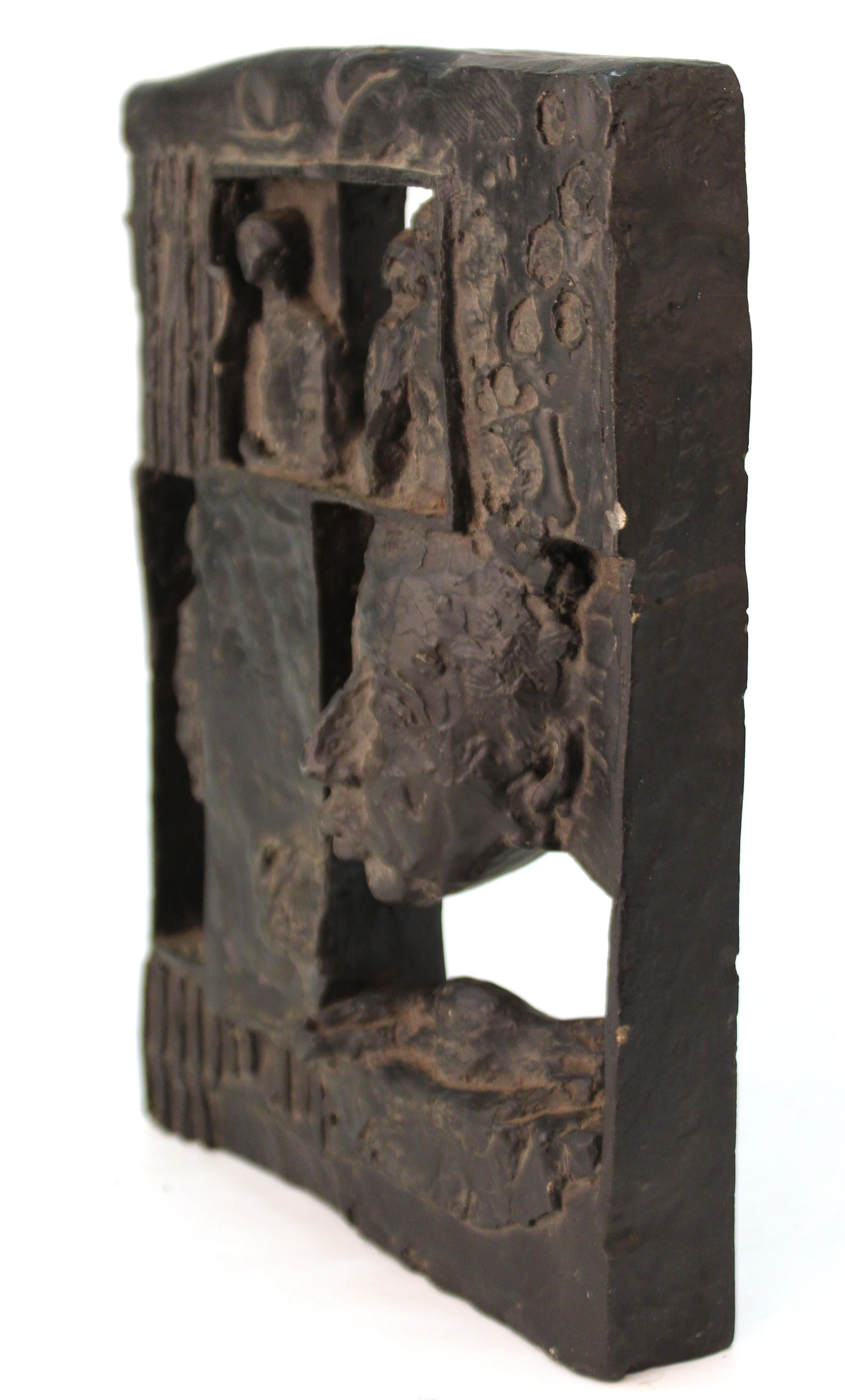 Moderne figurative Gips-Skulptur des Brutalismus 1