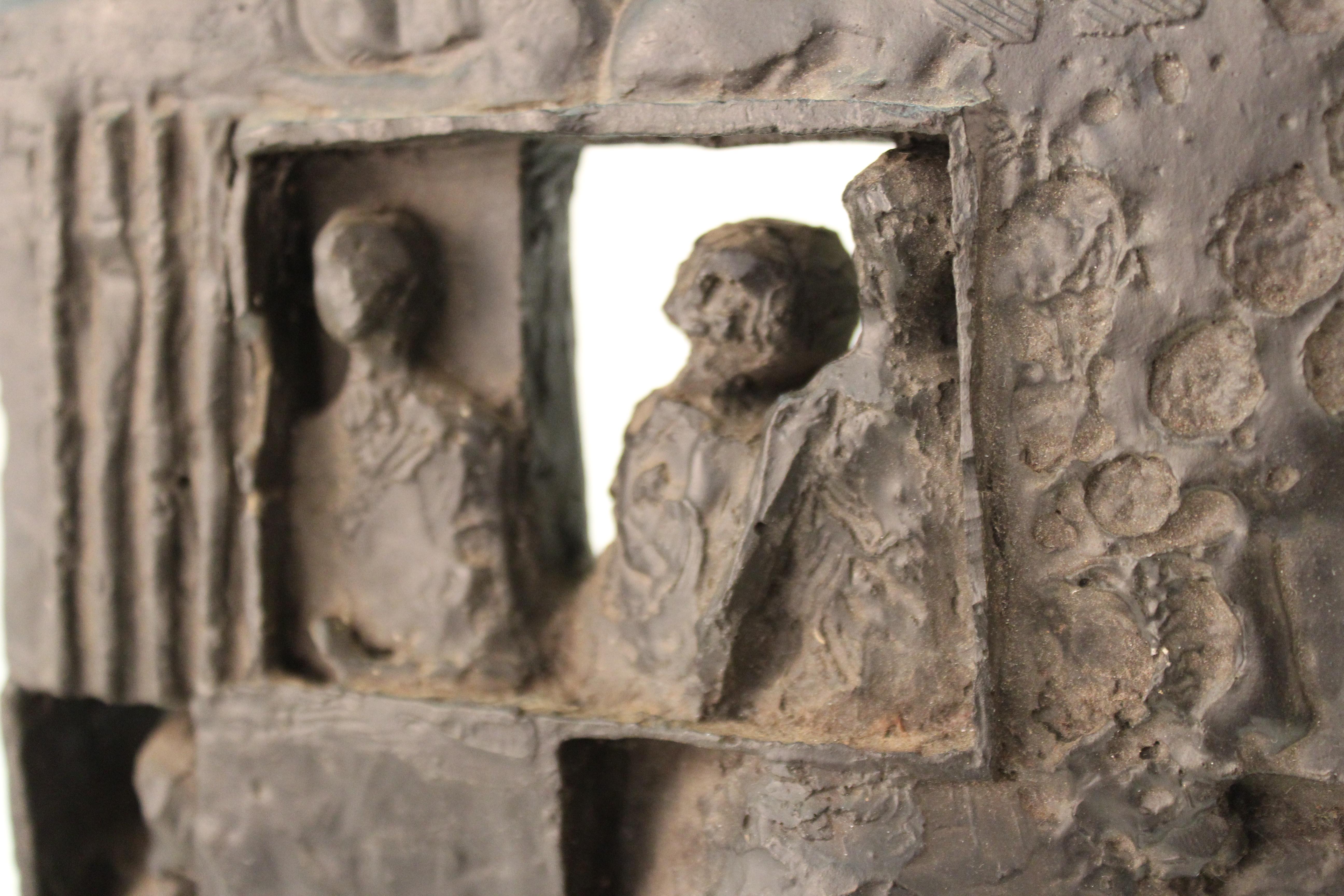 Moderne figurative Gips-Skulptur des Brutalismus 2