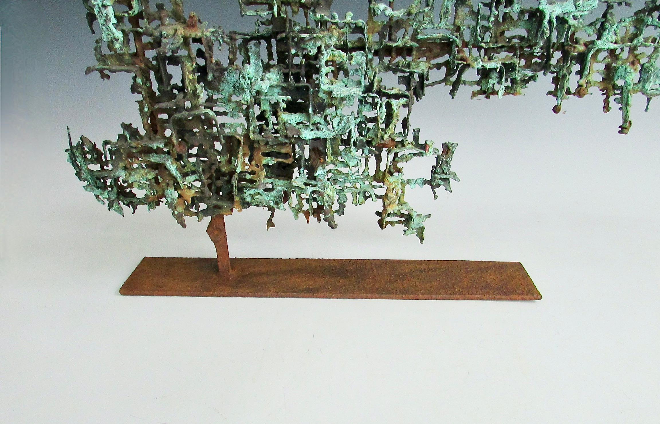 Brutalist modern Marcello Fantoni copper on welded steel  sculpture For Sale 2