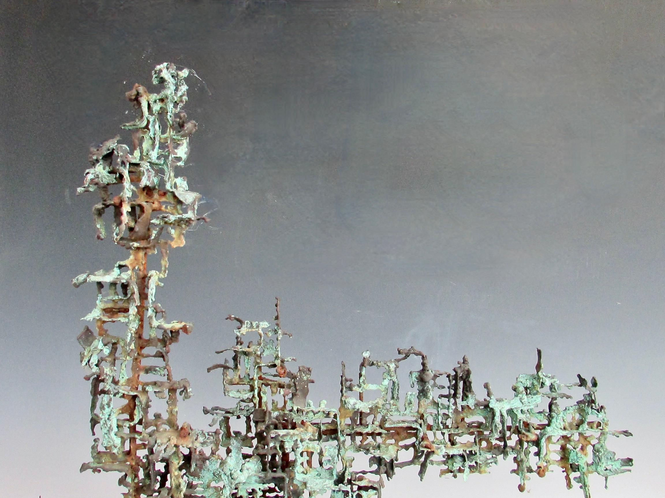 Copper Brutalist modern Marcello Fantoni copper on welded steel  sculpture For Sale