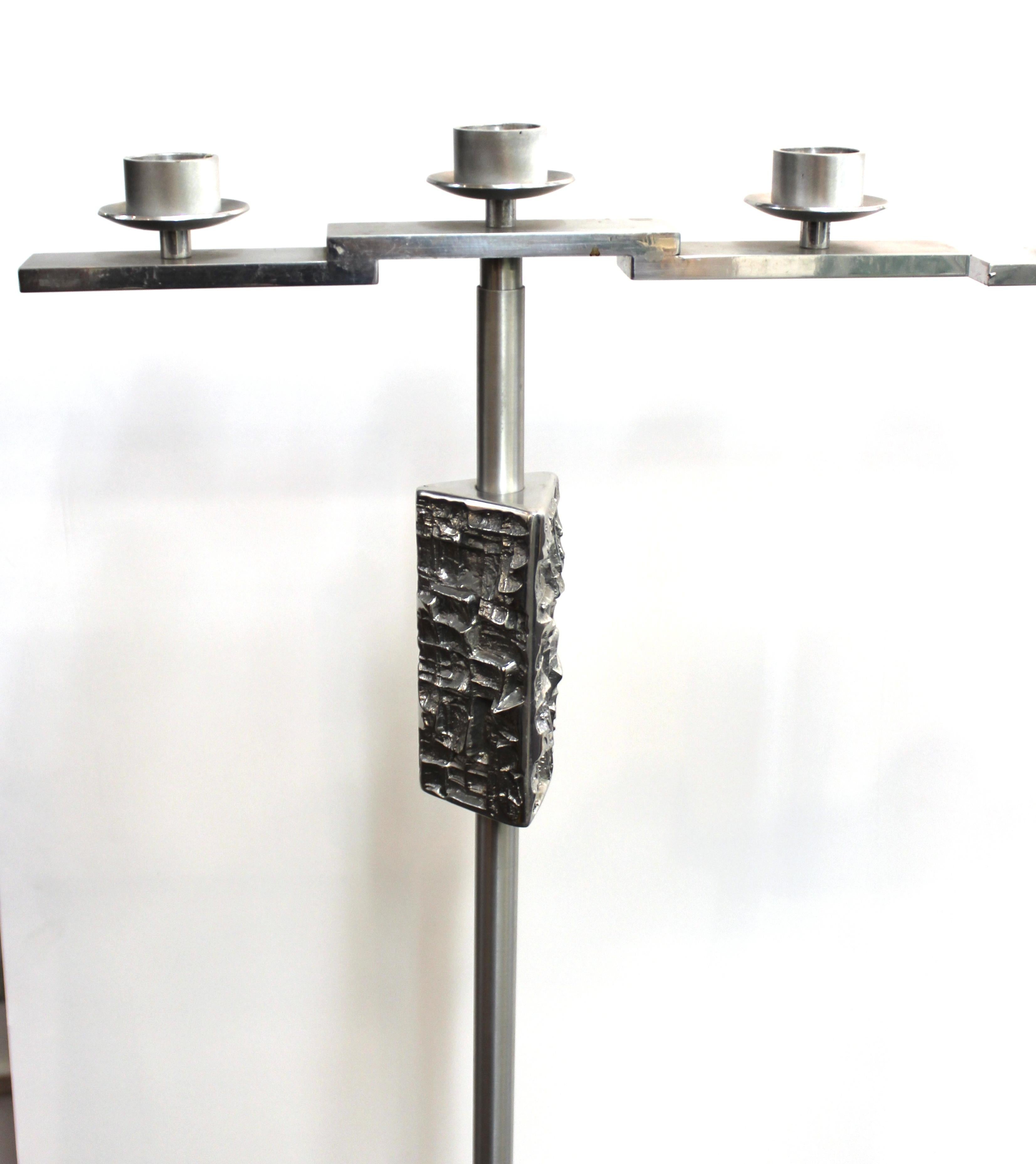 Brutalist Modern Pair of Liturgical Candelabras In Good Condition In New York, NY