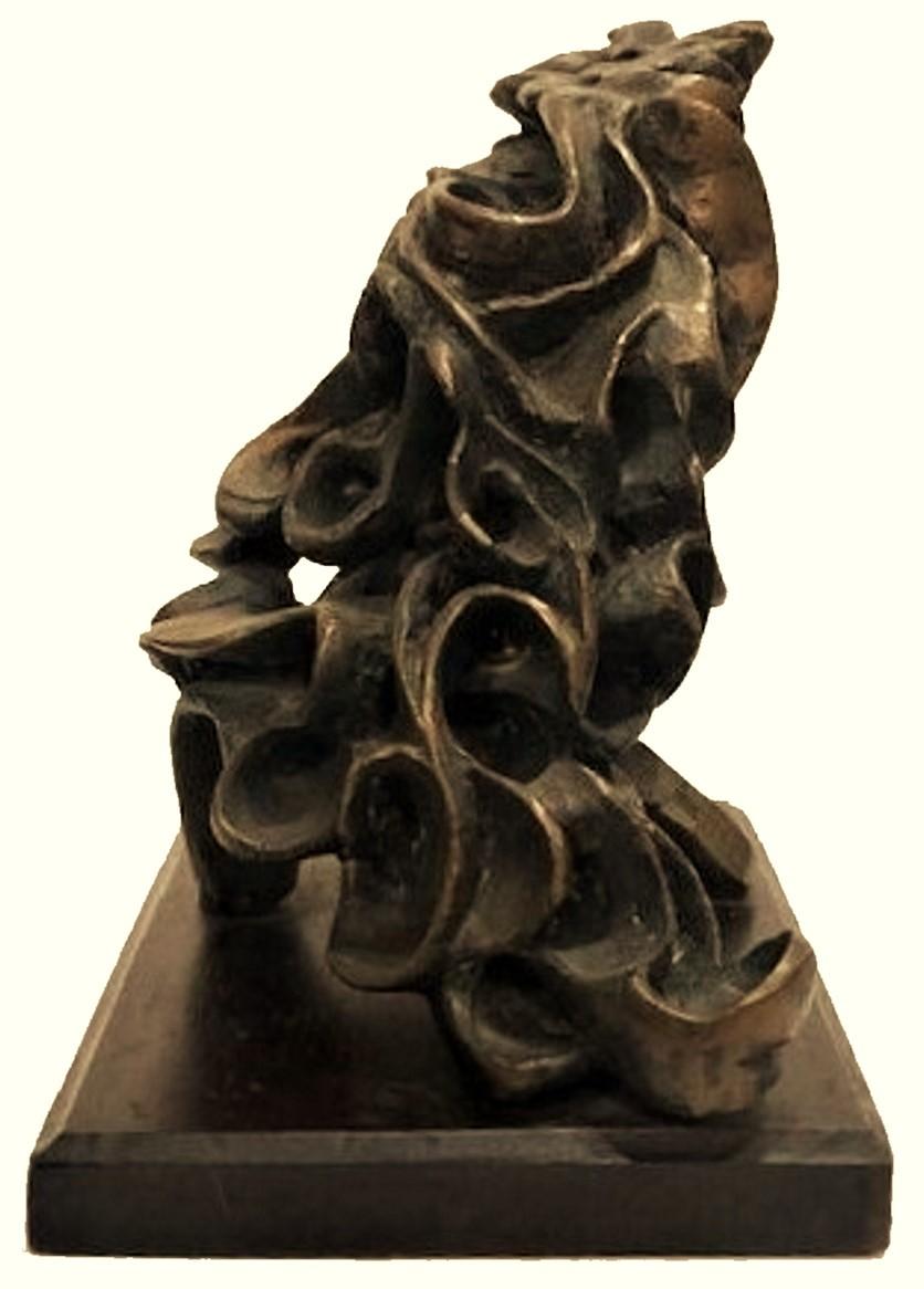 Mid-Century Modern Brutalist Modernism, Raymond Rocklin, Abstract Bronze Composition, 1969 For Sale