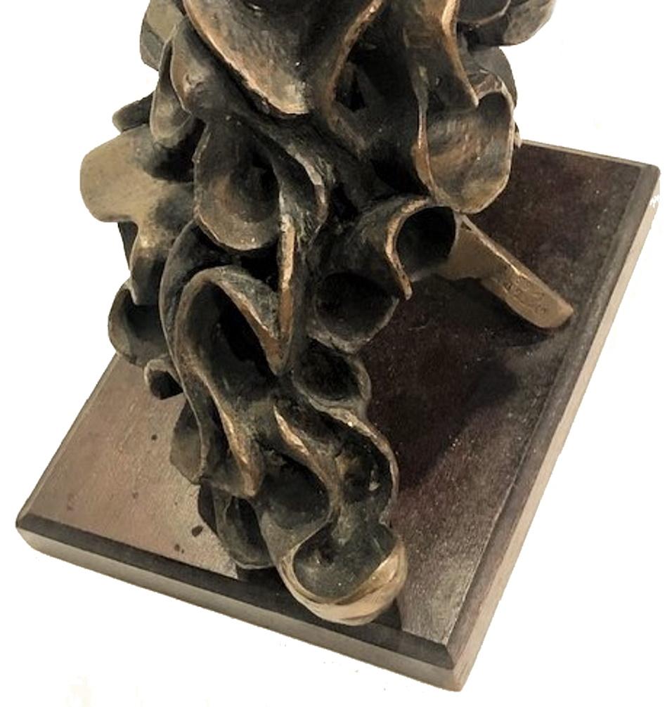 Bronze Modernisme brutaliste, Raymond Rocklin, composition en bronze abstrait, 1969 en vente
