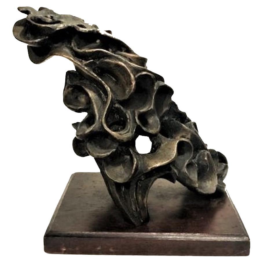 Abstrakte Bronzekomposition des Brutalismus, Raymond Rocklin, 1969 im Angebot