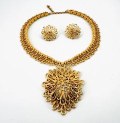 Brutalist Monet Necklace & Earring Set