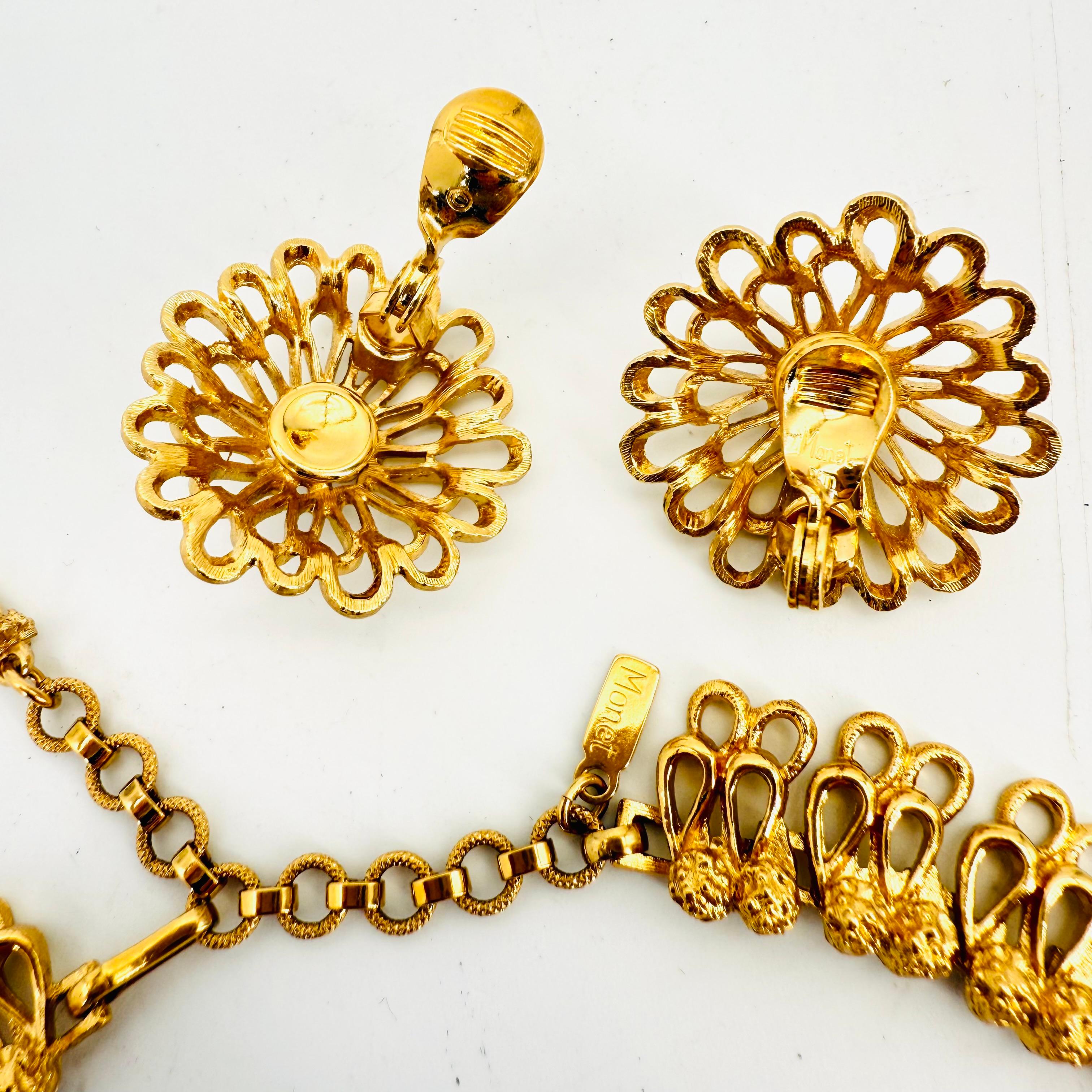 Set collana e orecchini Monet brutalista in vendita 1