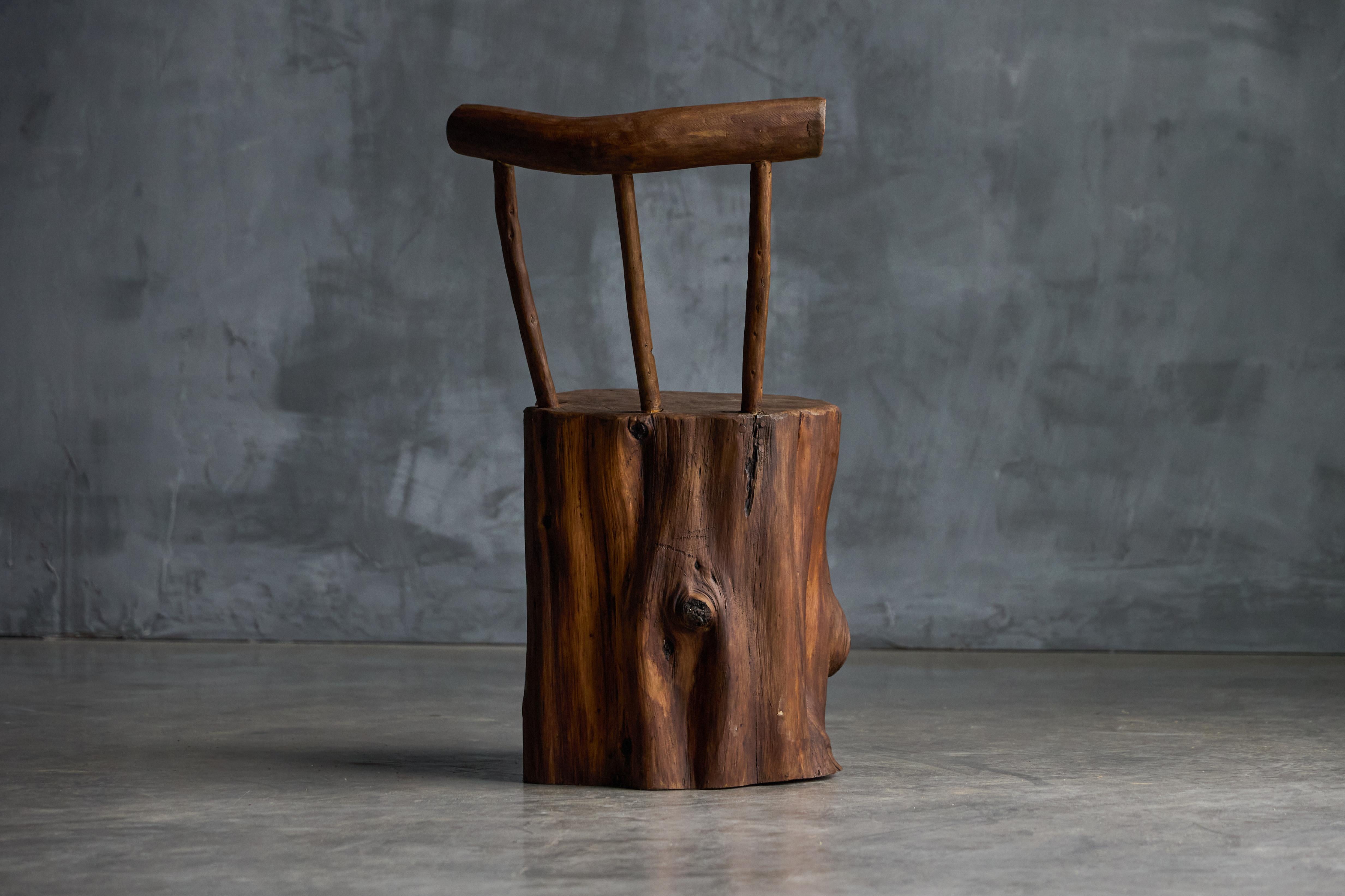 Brutalist Monoxyle Chair, France, 1970s For Sale 6