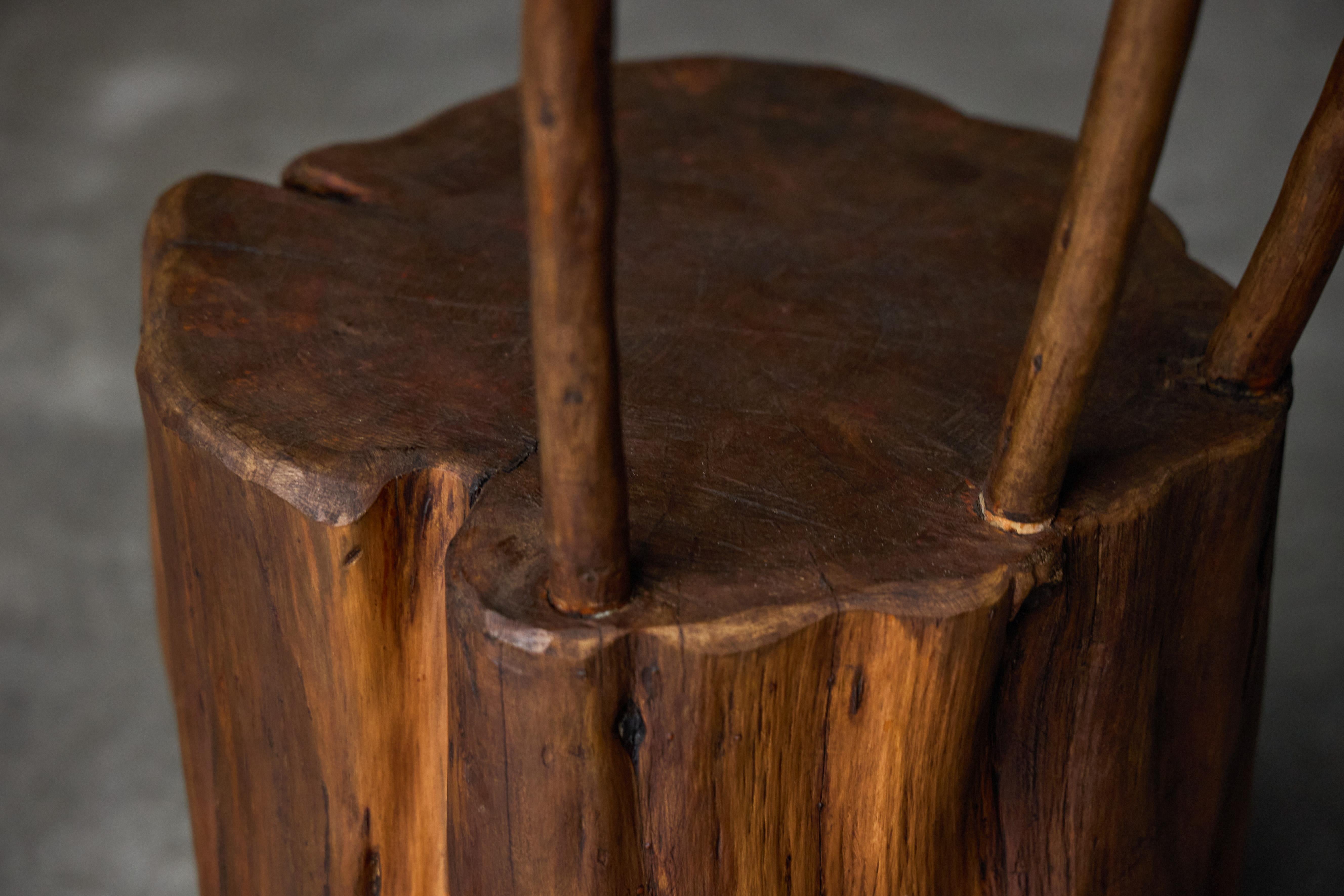 Brutalist Monoxyle Chair, France, 1970s For Sale 1