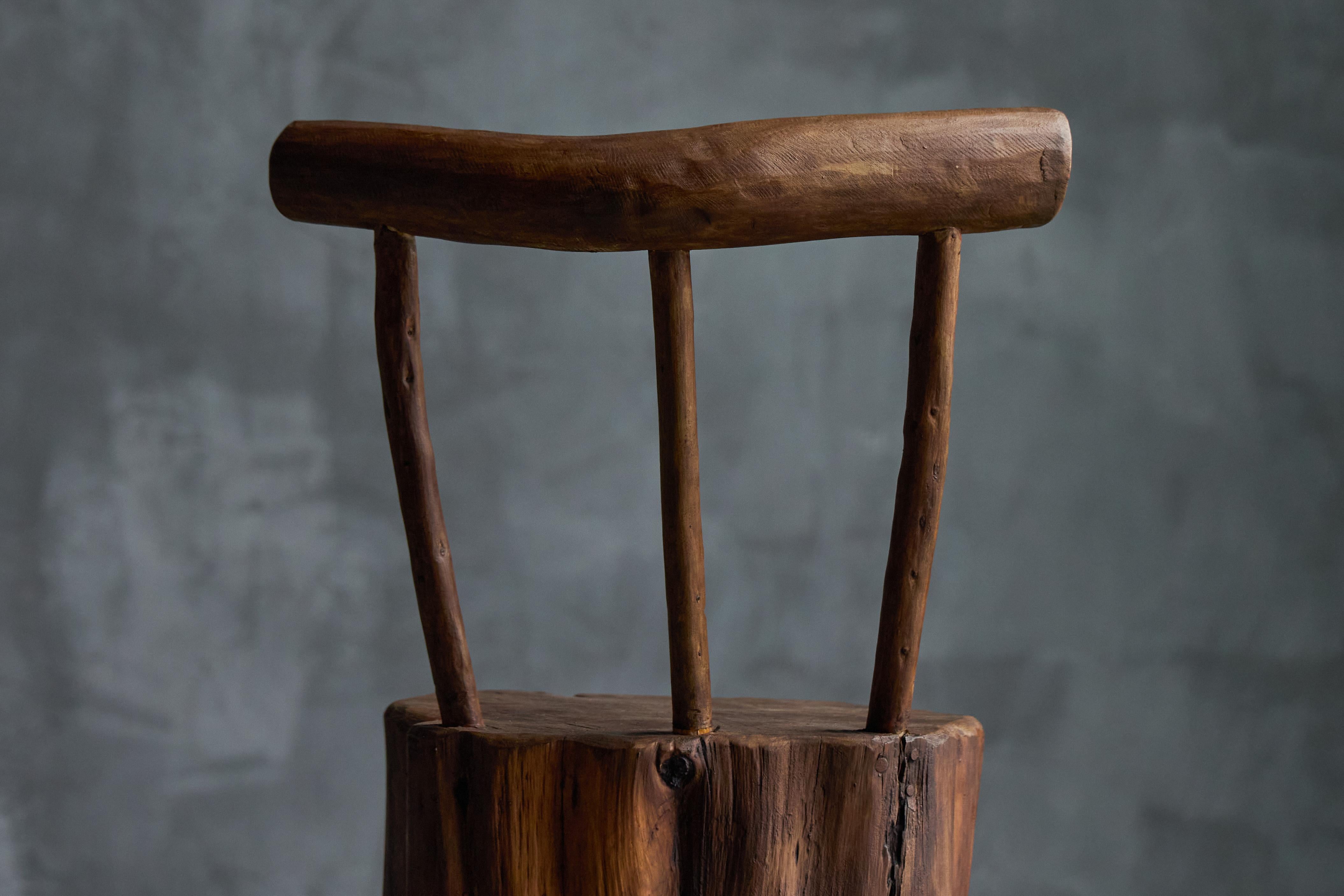 Brutalist Monoxyle Chair, France, 1970s For Sale 3