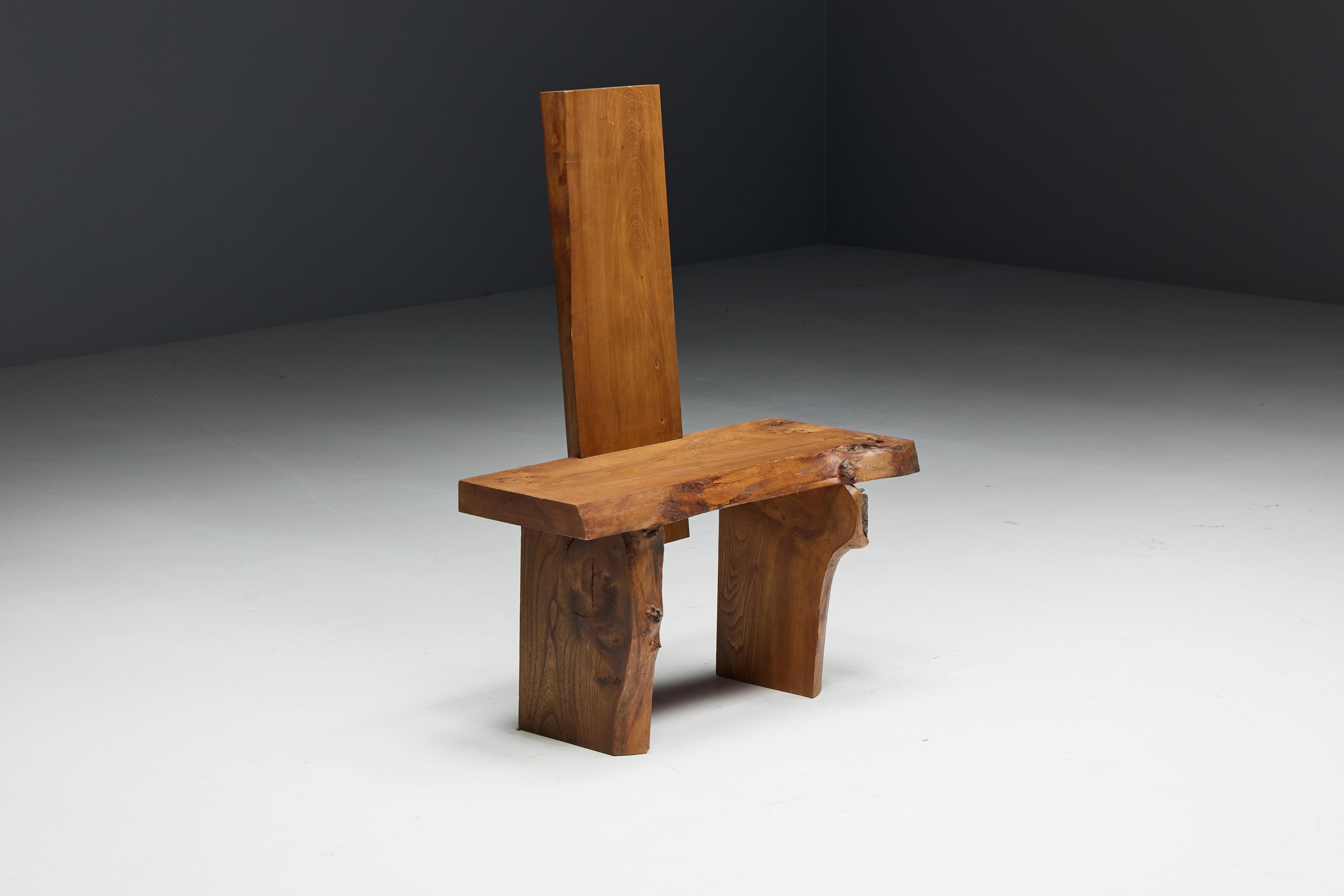 French Brutalist Monoxylite Chair, France, 1950s For Sale