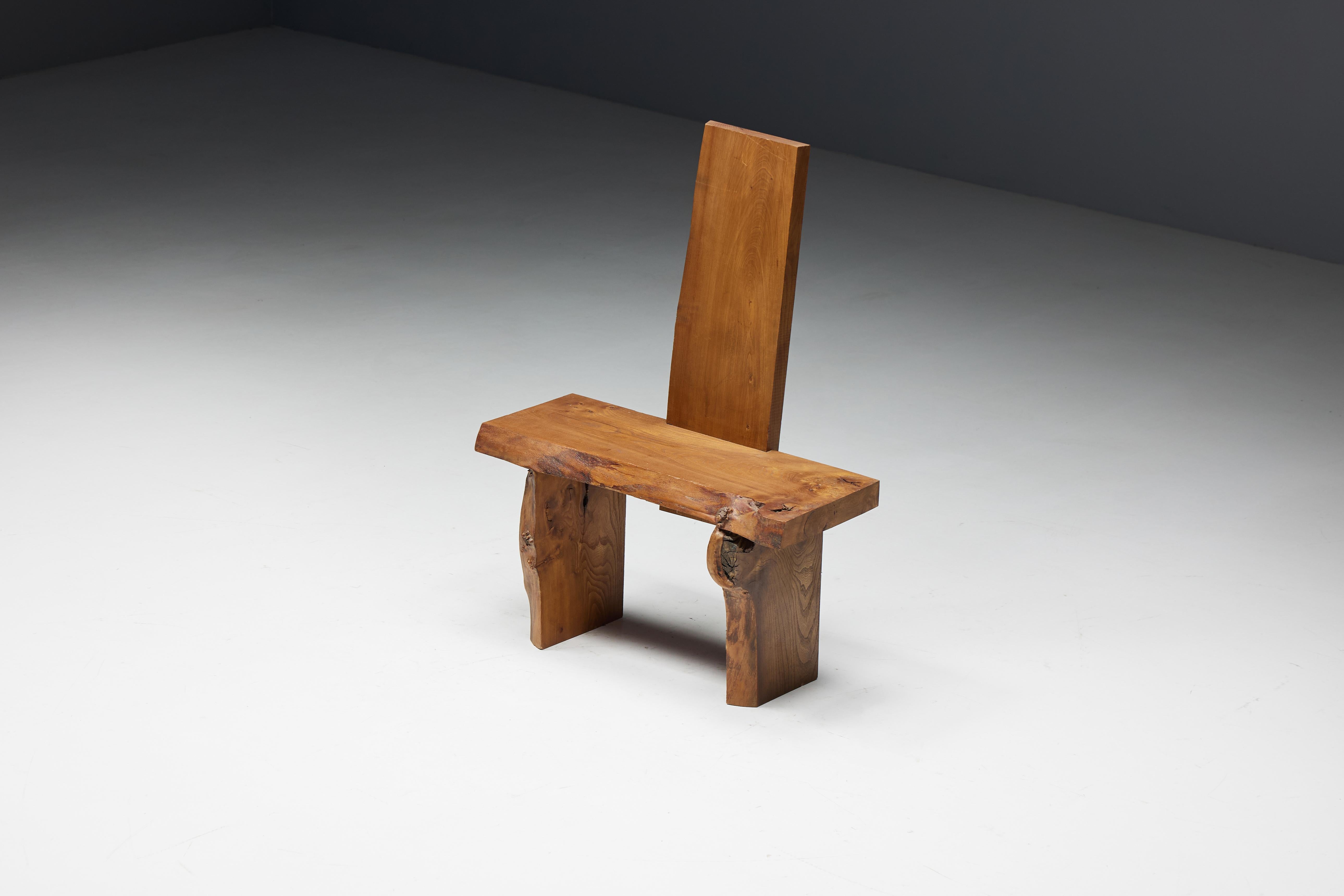Brutalistischer Monoxylite-Stuhl, Frankreich, 1950er Jahre (Französisch) im Angebot
