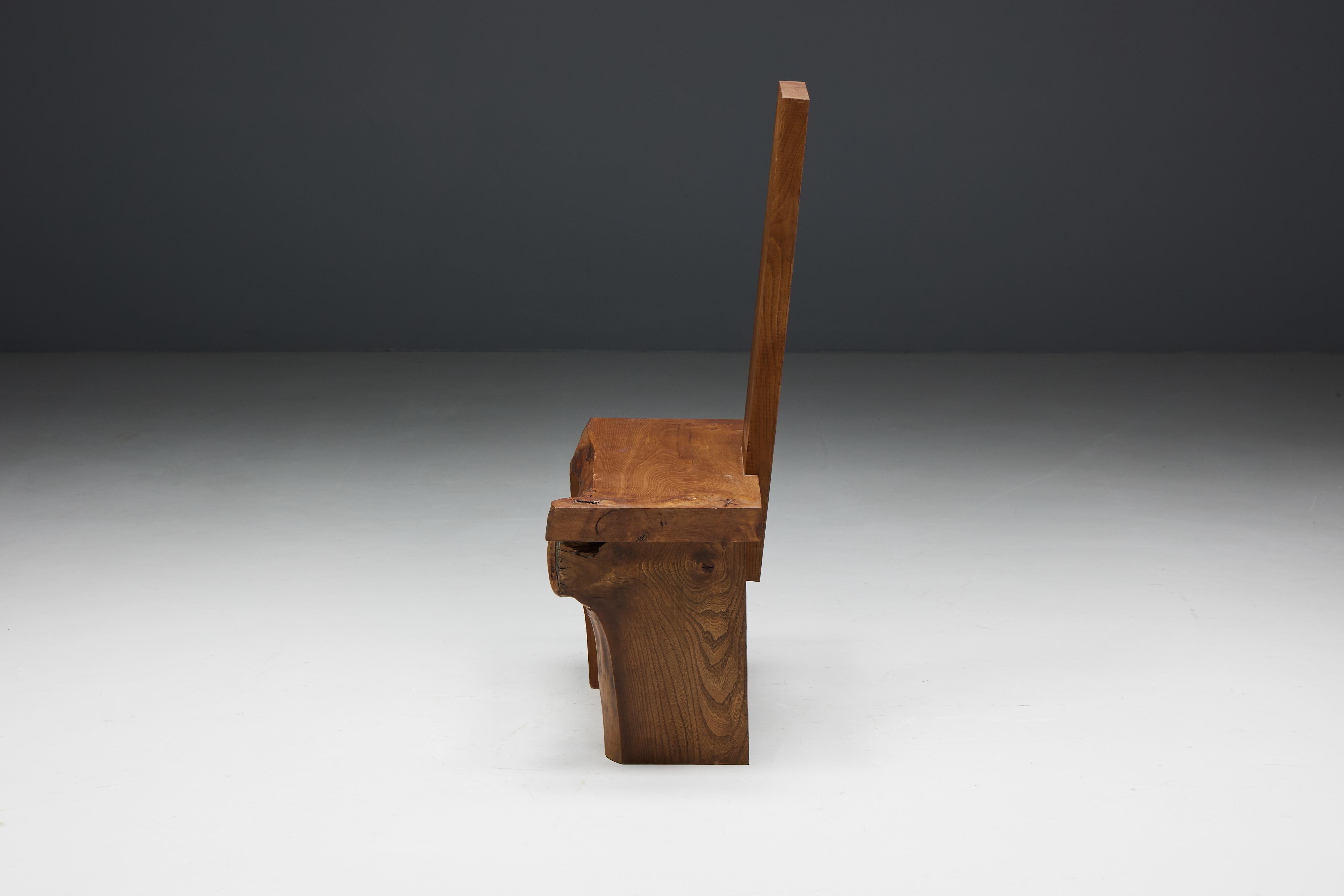 Brutalistischer Monoxylite-Stuhl, Frankreich, 1950er Jahre (Holz) im Angebot