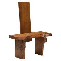 Vintage Brutalist Monoxylite Chair, France, 1950s