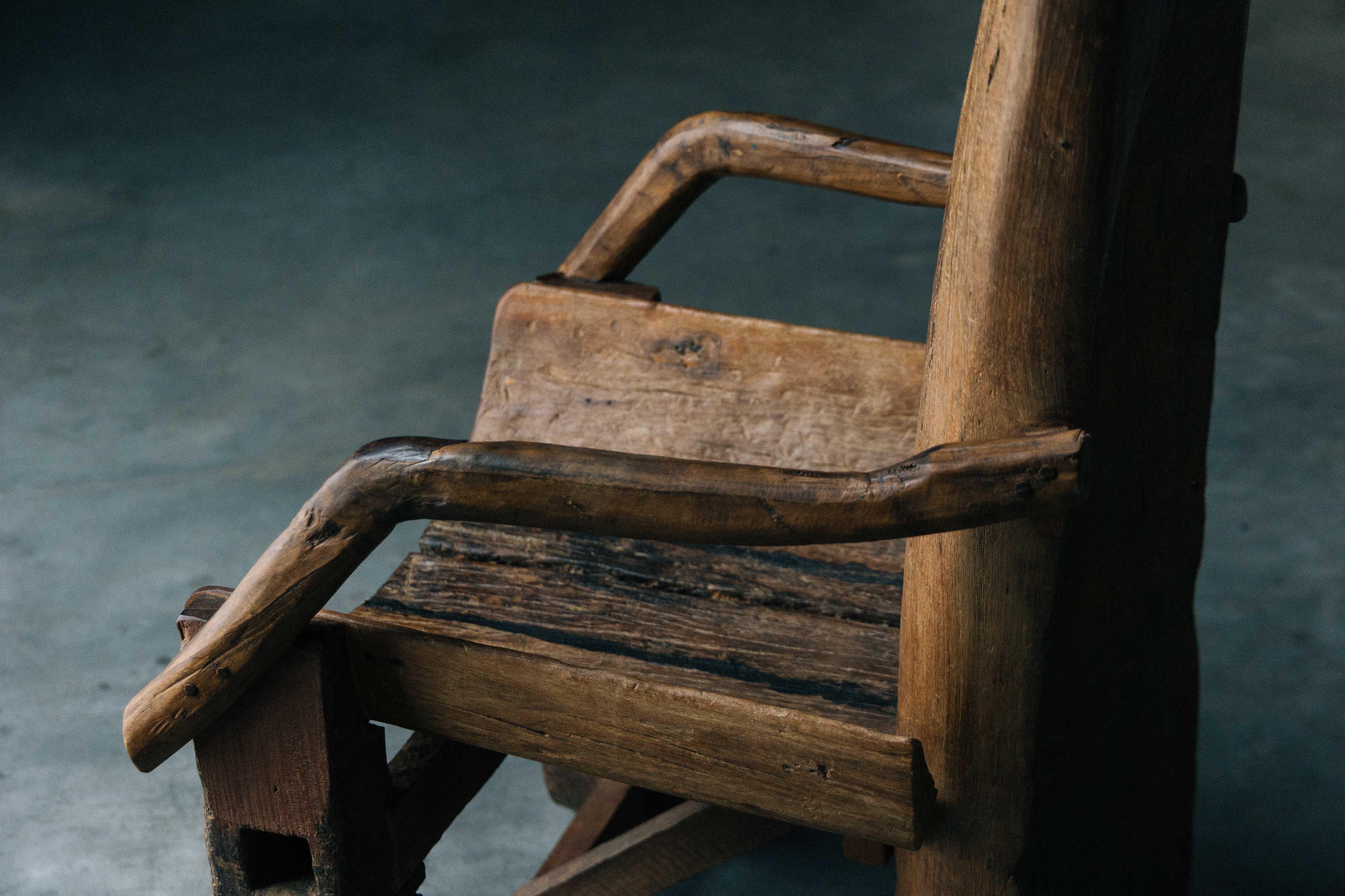 Silla de Trono Monoxilita Brutalista, Francia, Siglo XIX en venta 7