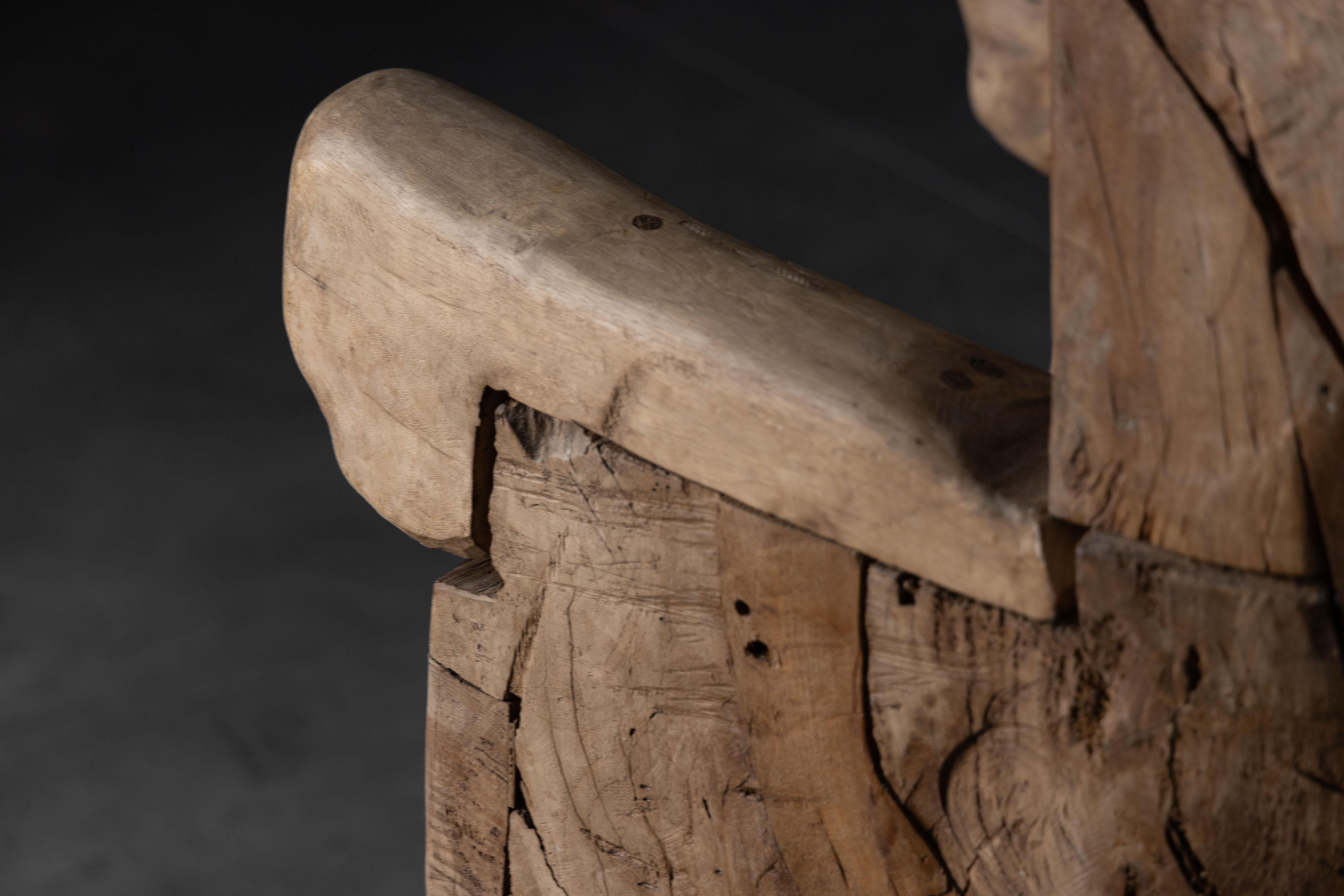 Silla de Trono Monoxilita Brutalista, Francia, Siglo XIX en venta 1
