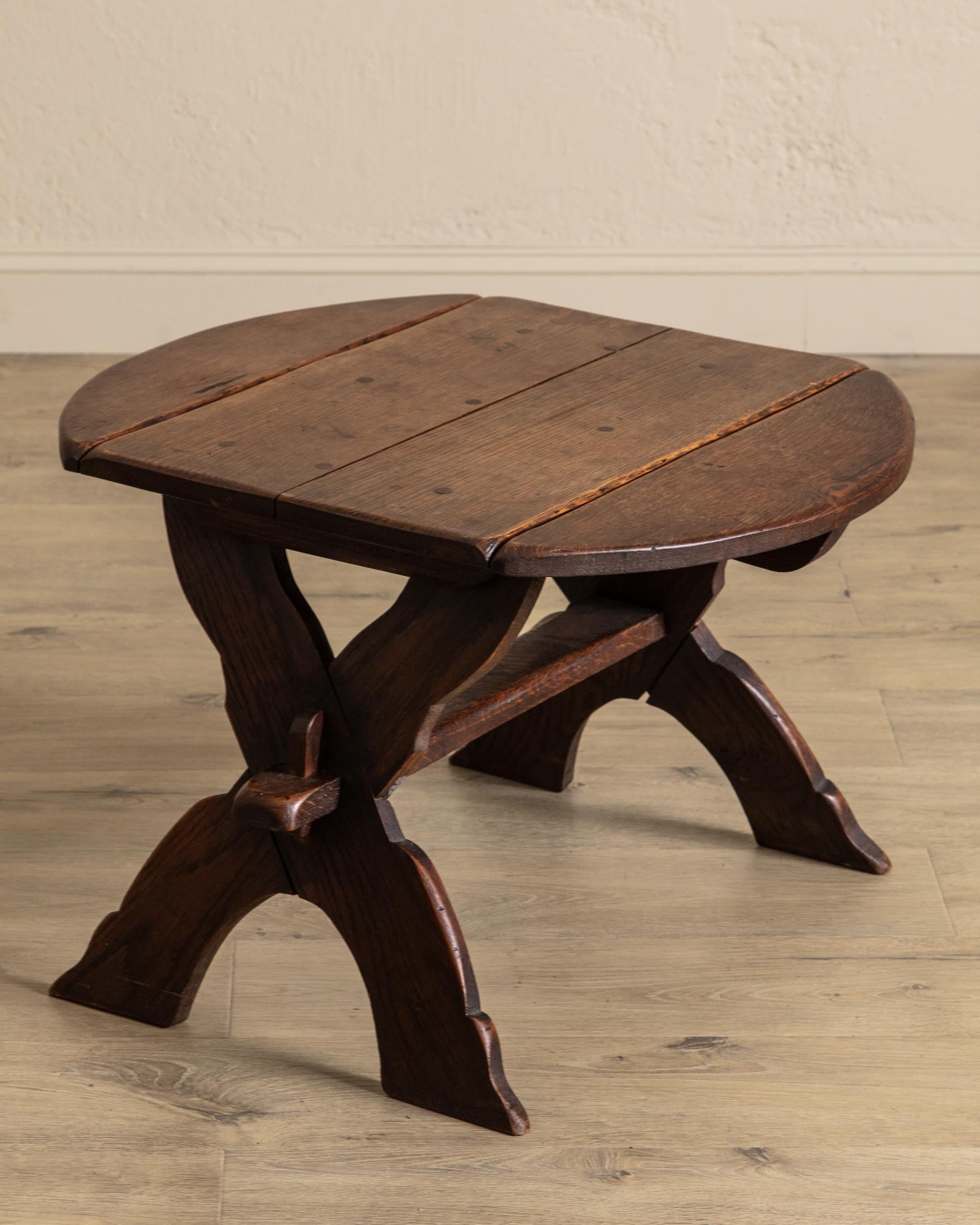 Milieu du XXe siècle Table d'appoint brutaliste à abattant Mortis & Tenon, France, années 1940 en vente