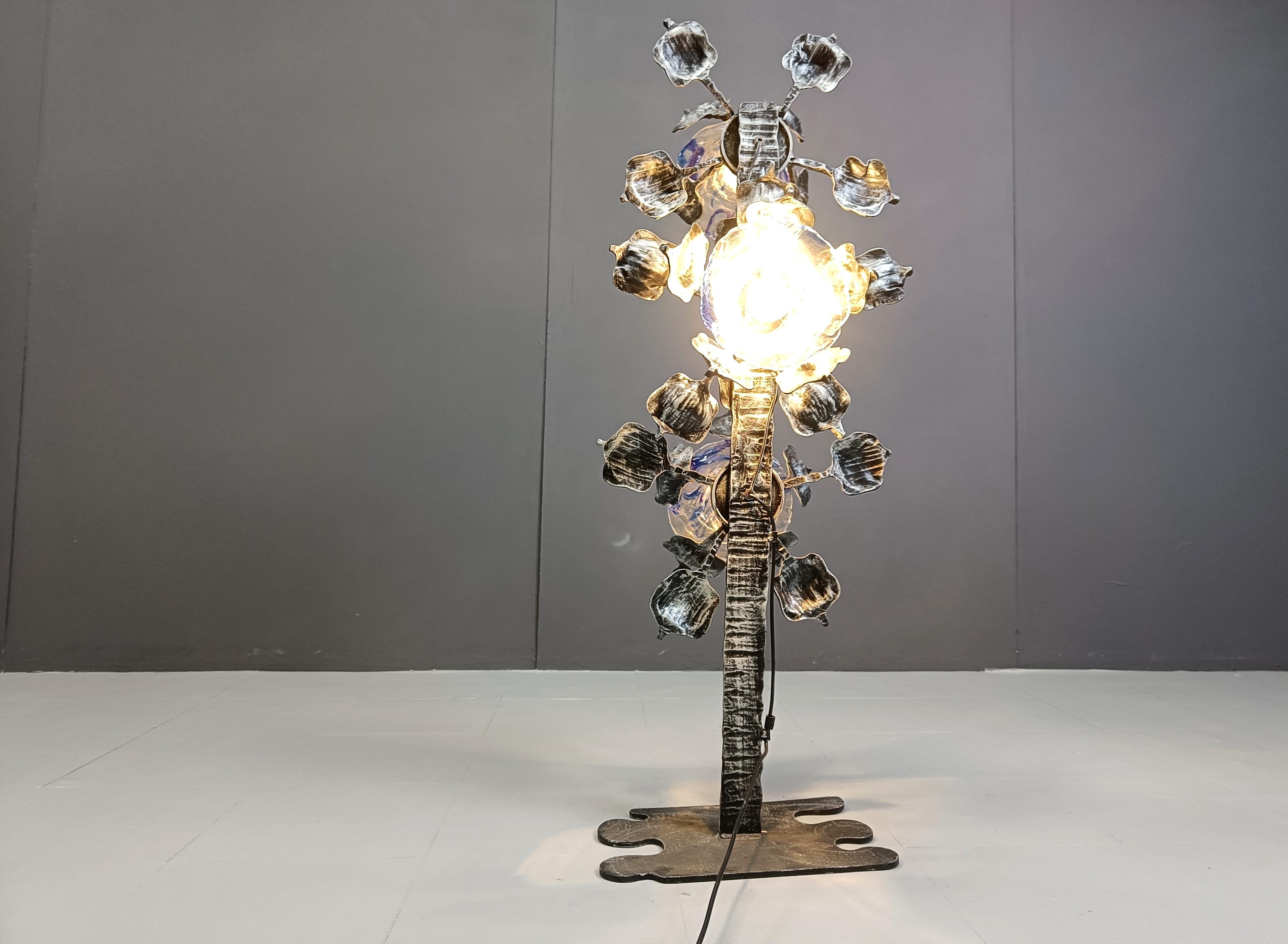 Lámpara de pie de cristal de murano brutalista, años 70 en venta 3