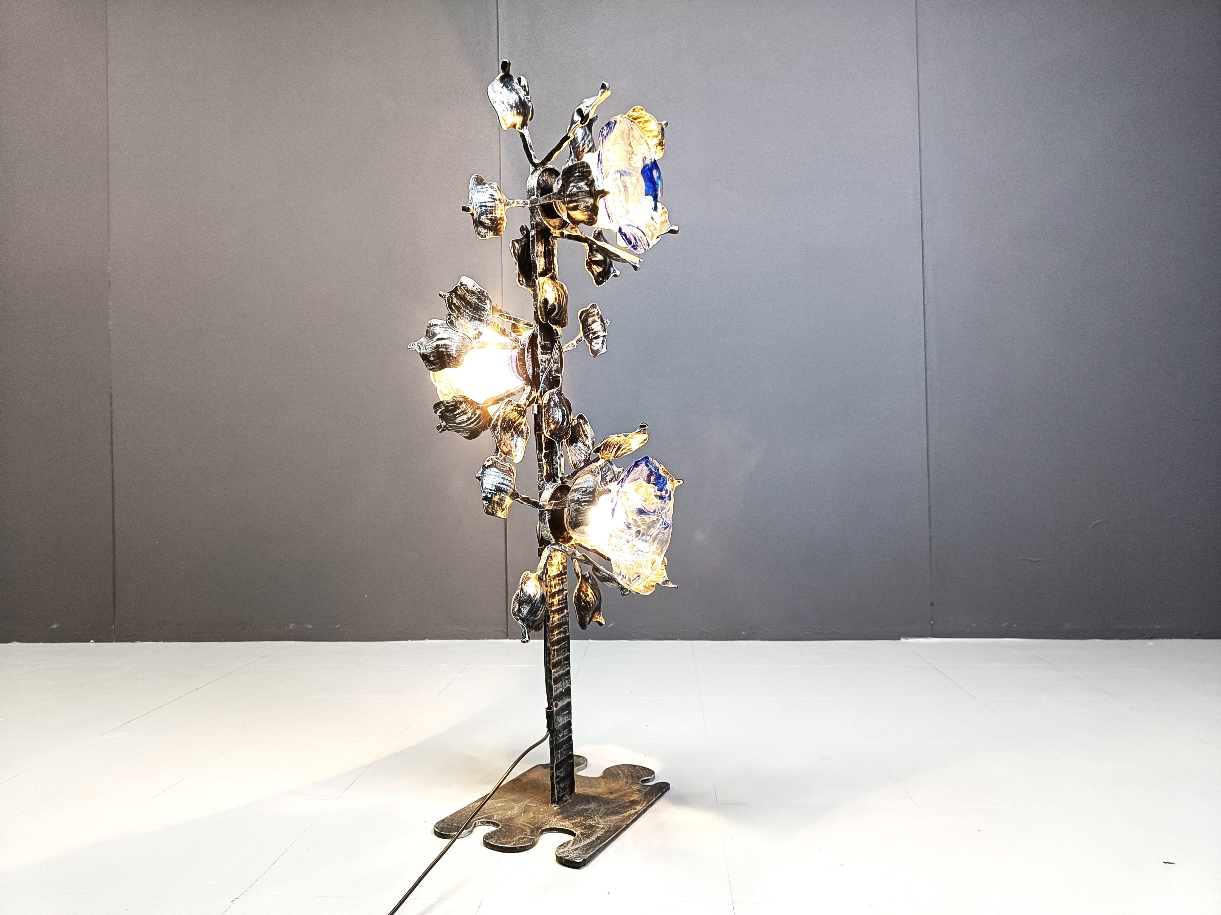 Lámpara de pie de cristal de murano brutalista, años 70 en venta 1