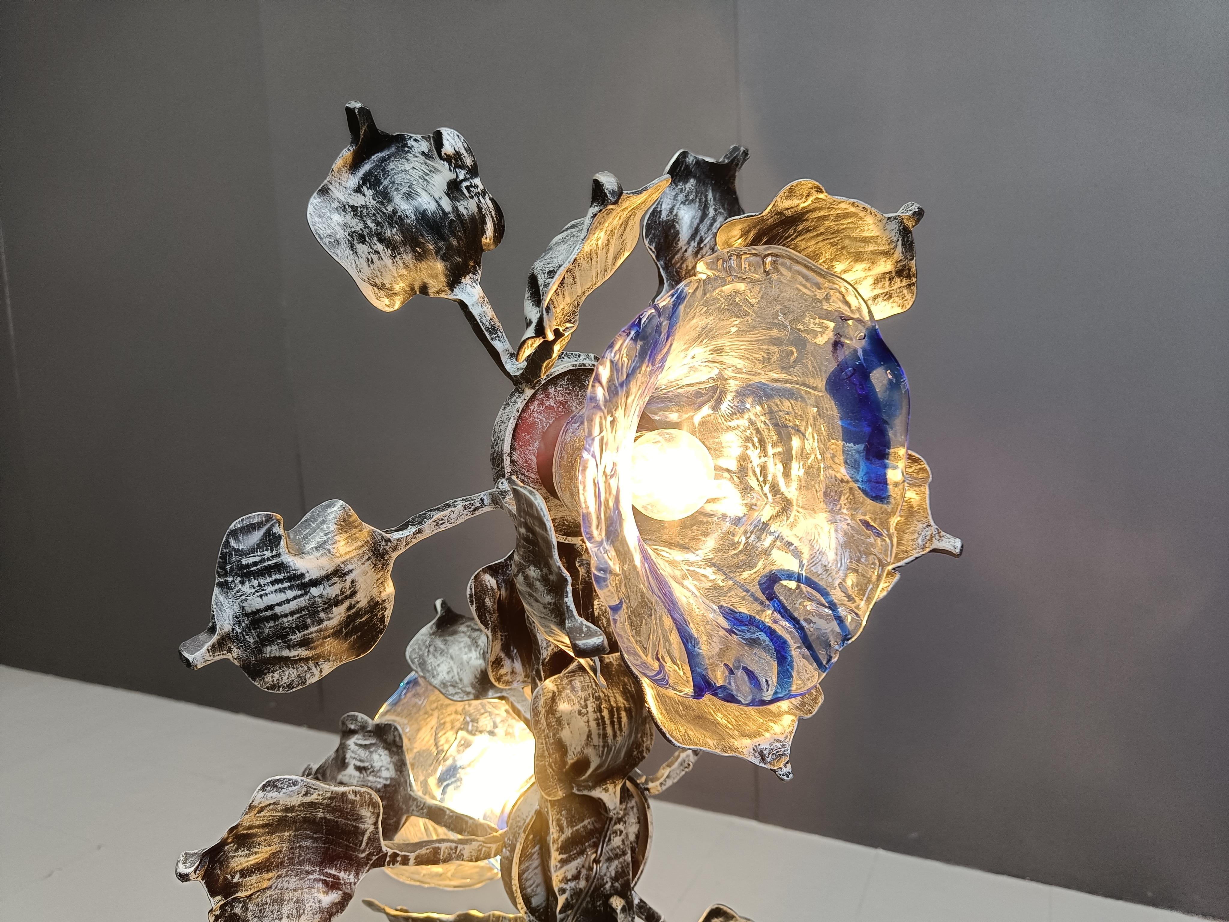 Lámpara de pie de cristal de murano brutalista, años 70 en venta 2