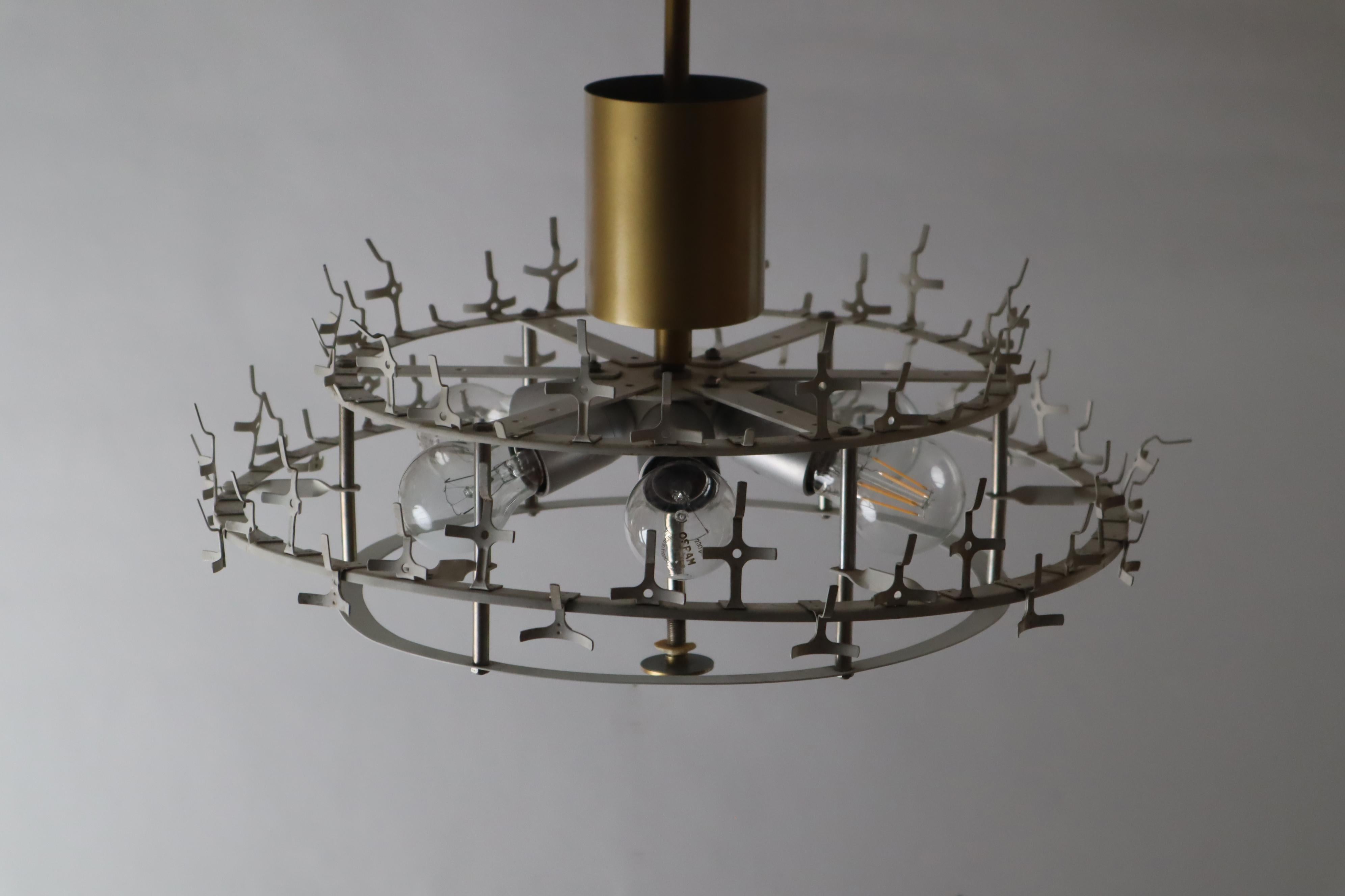Brutalist Murano glass ice tube chandelier by Doria Leuchten Germany 1960s For Sale 12