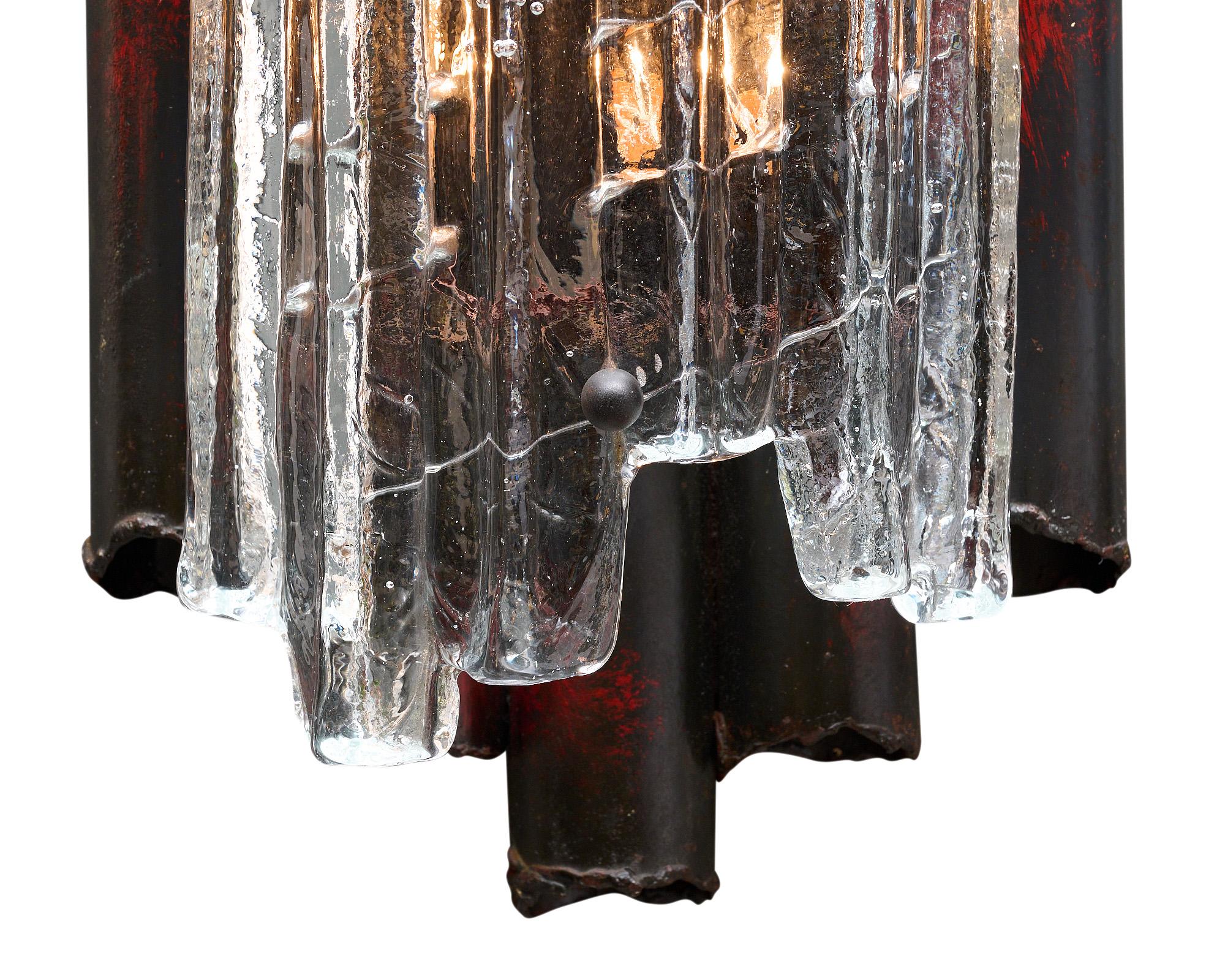 Brutalistische Murano Glas Wandleuchter im Angebot 1