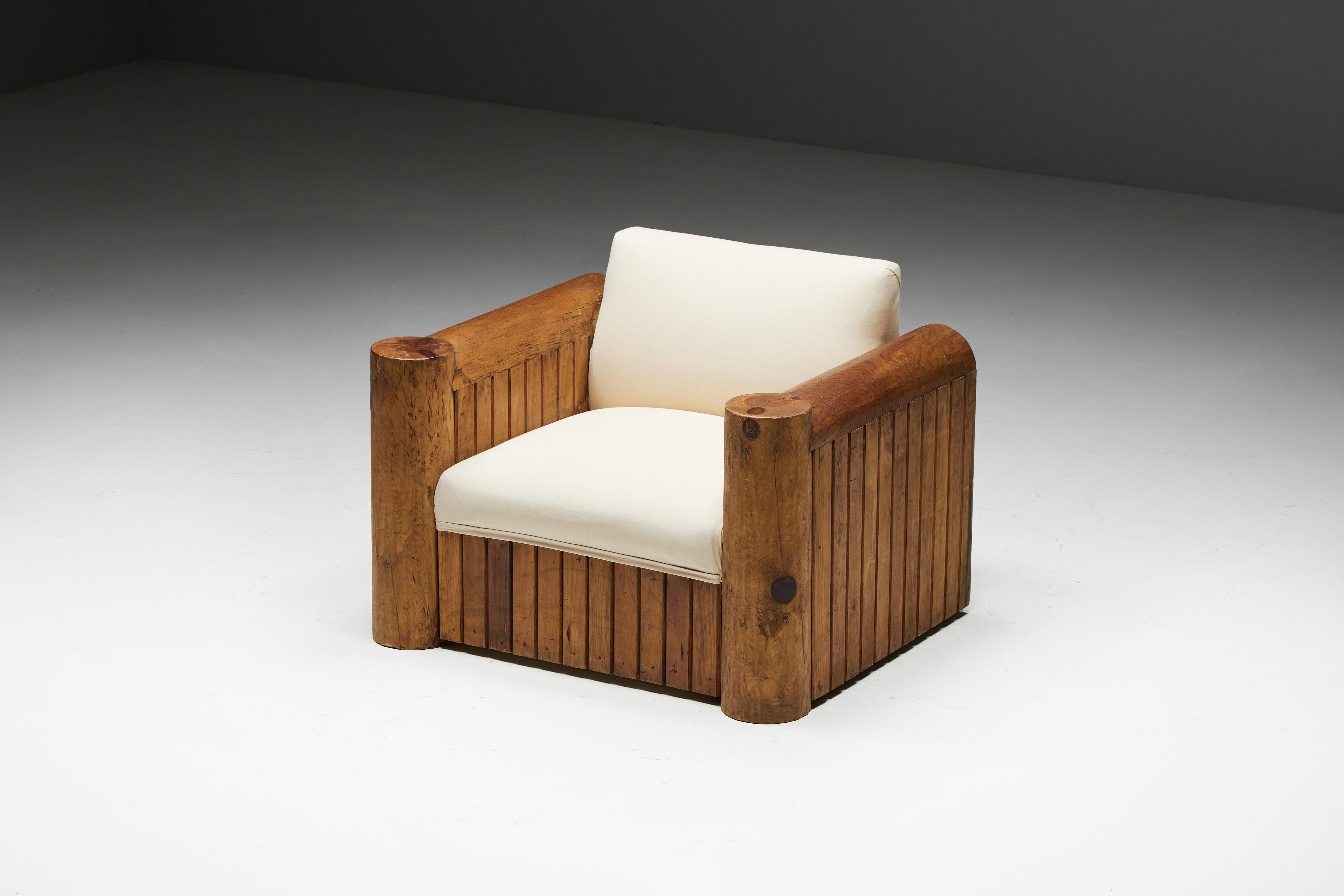 Brutalist Naive Lounge Chairs, France, 1940s For Sale 5