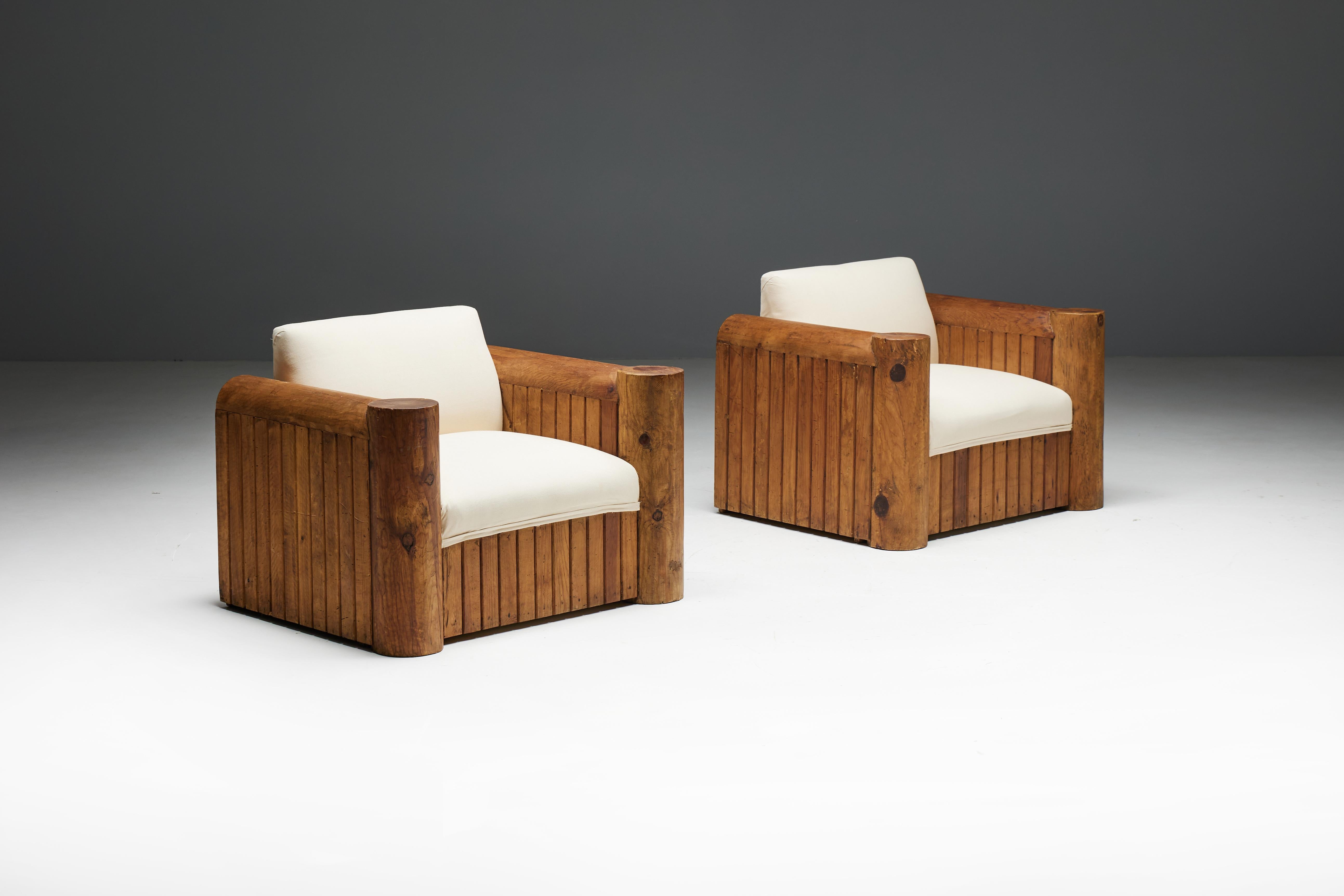 Brutalist Naive Lounge Chairs, France, 1940s In Excellent Condition For Sale In Antwerp, BE
