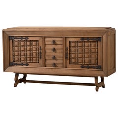 Brutalistisches Sideboard aus Eiche natur, Frankreich, 1940