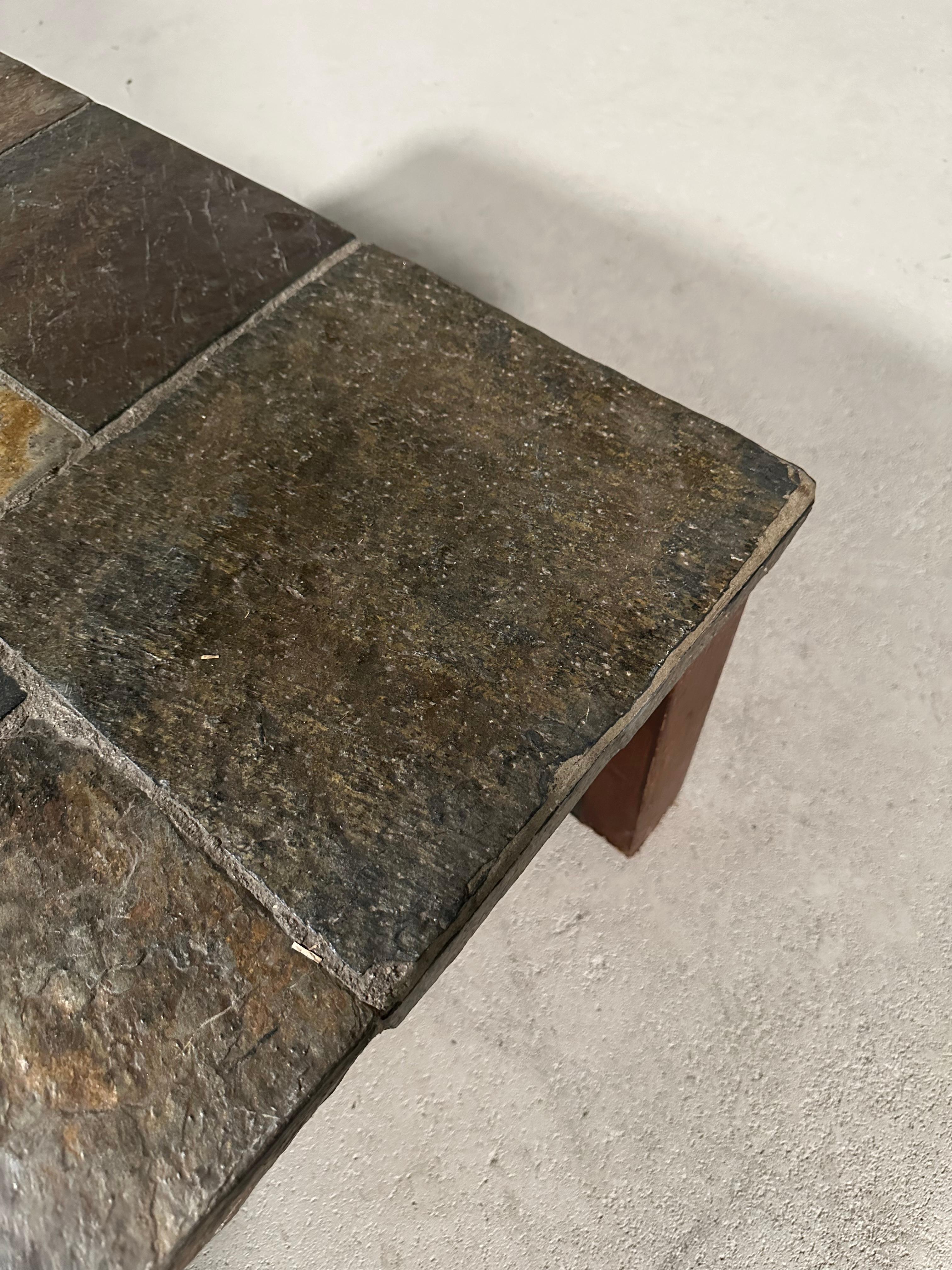20th Century Brutalist Natural Stone Coffee Table For Sale